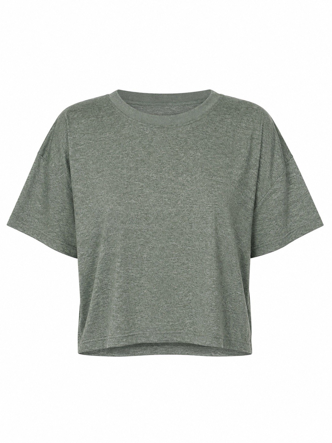 Eddie Bauer Women XL Cropped T Shirt Relaxed Oversized Boxy Sage Green Tee