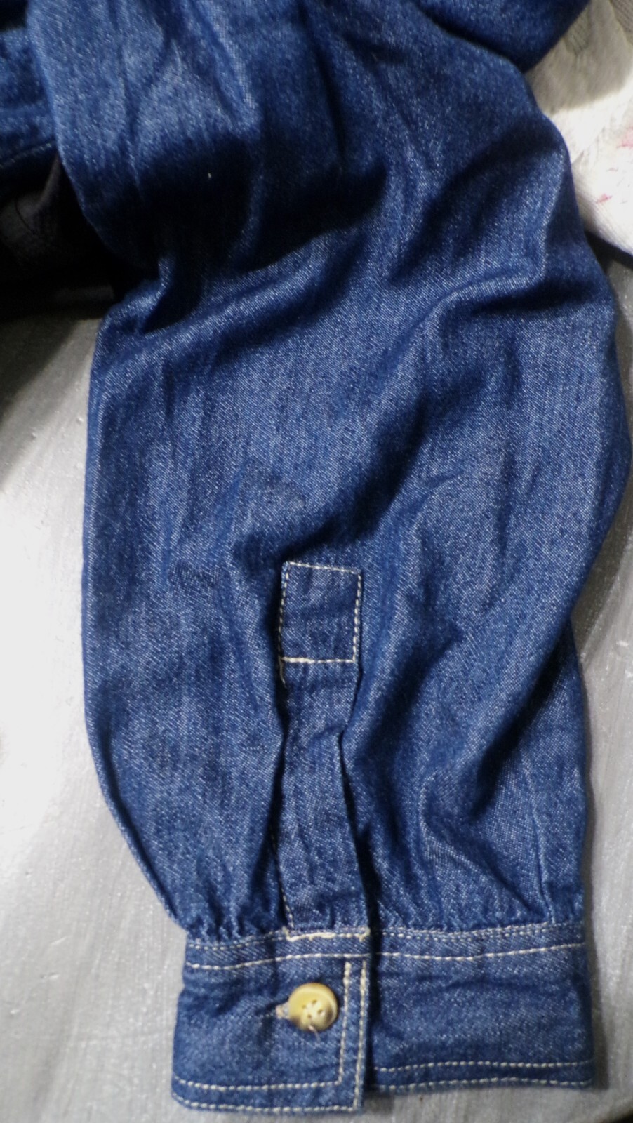 Denim Women’s 3X Shirt Denim Jean Embroidered Flowers Corduroy Collar Vtg Y2k