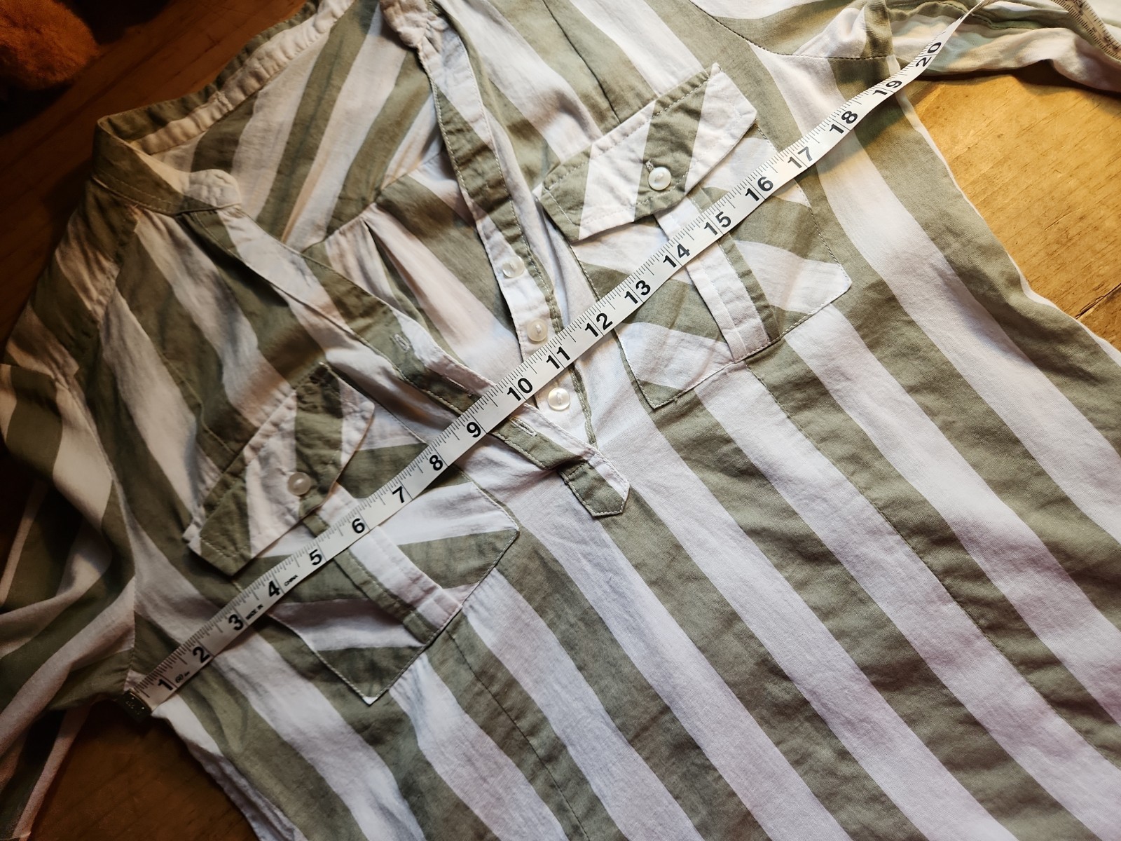 Eden And Olivia Woman’s Cotton Quarter Sleeve Stripped Tunic, Sz S.