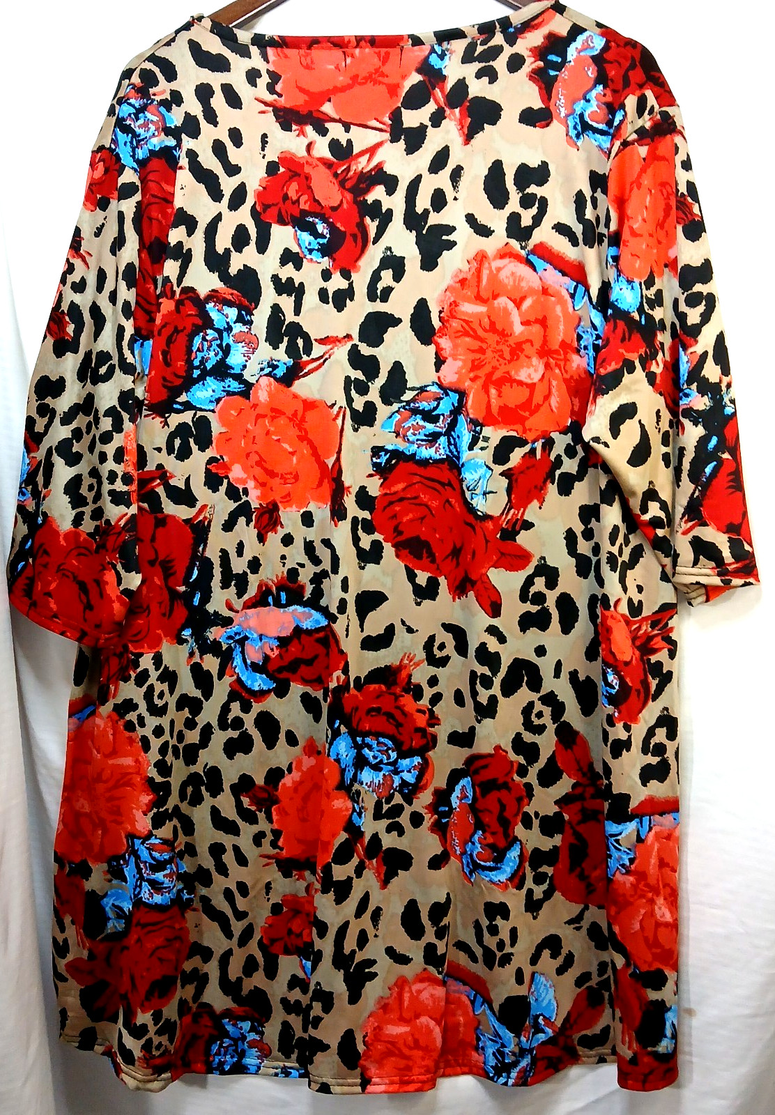 Southern Charm Flutter Dress XL Leopard Floral Fall Stretch Knit NWT NALCN Chic