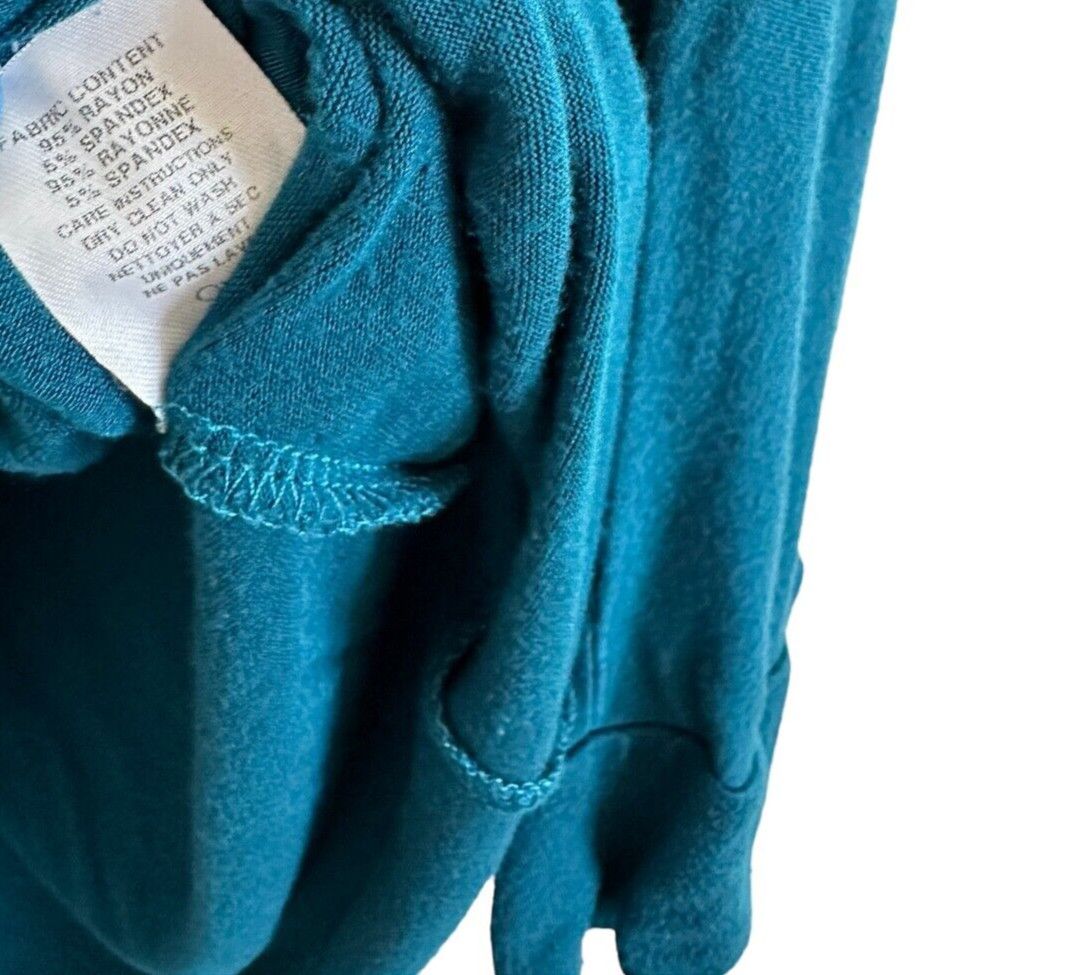 Hourglass Lilly Women’s Soft Rayon Top 3/4 Sleeve Boat Neck Size M Dark Teal