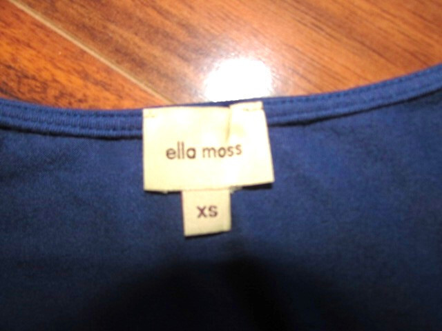 ELLA MOSS Anthropologie ~ Size XS ~ Cheveron Stripe Roll Sleeve Rayon T-Shirt 04