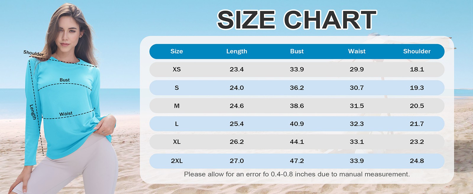 Women’s Long Sleeve Shirt Rash Guard UPF 50+ UV Sun Shirts Quick Dry Hiking Tops