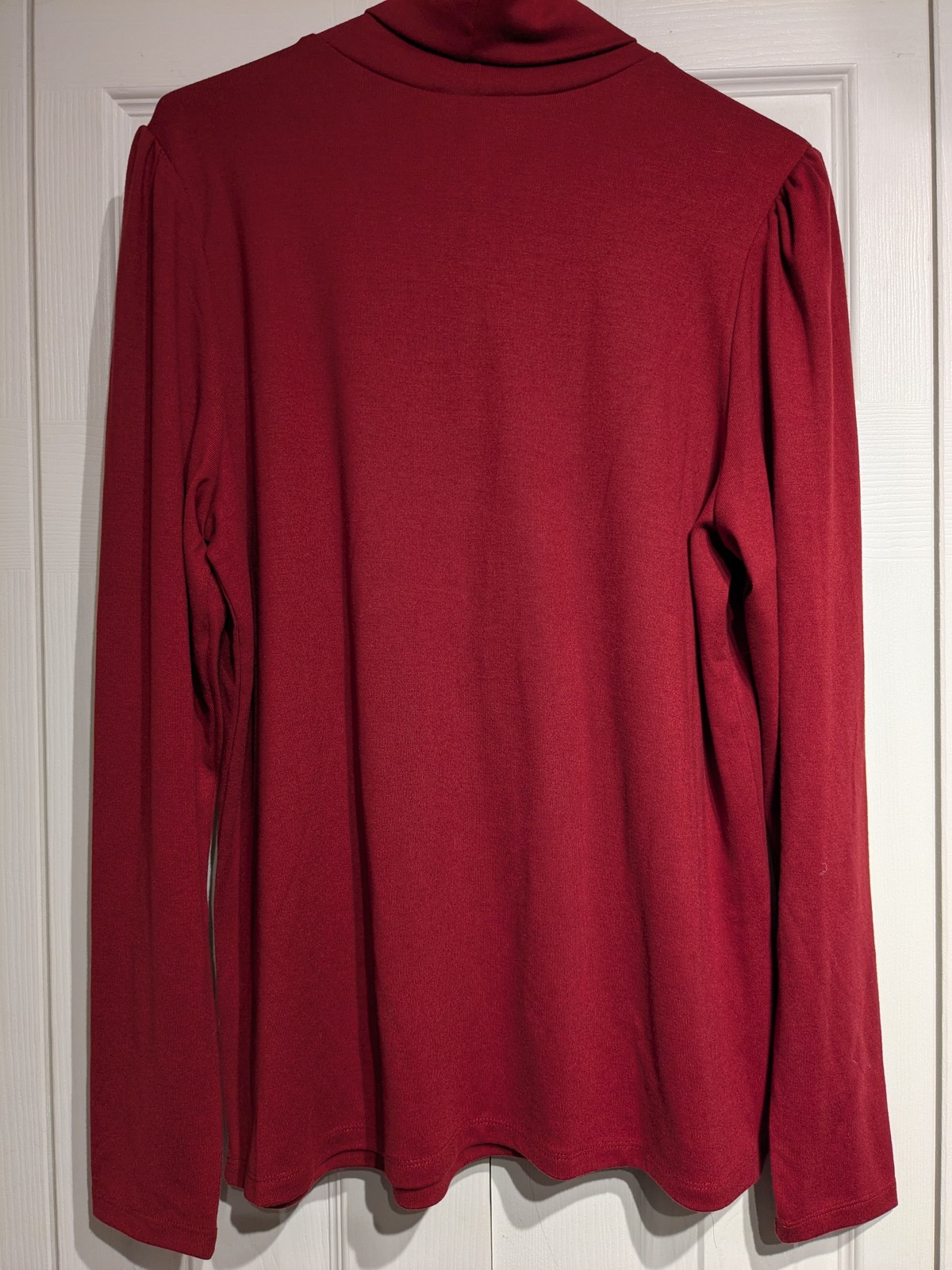 Gibsonlook Pullover Women L Garnet Red Cowl Neck Long Sleeve Top NWT Stretch