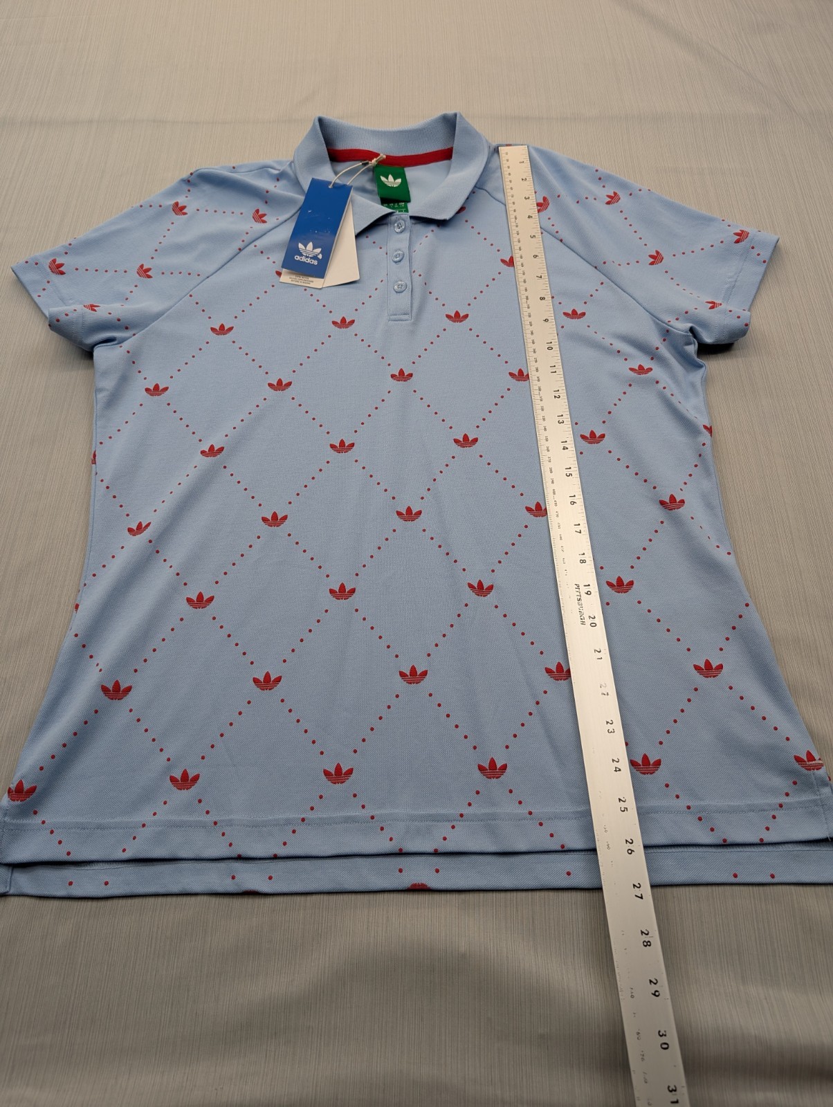 New Women’s adidas Originals Golf Polo Shirt Size Large All Over Diamond Limited
