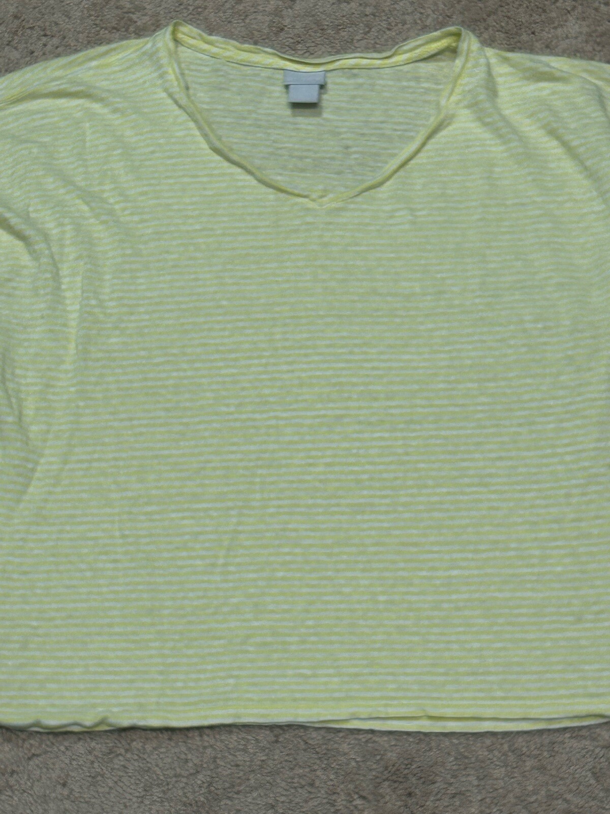 Chico’s Womens Shirt Sz 2 Multicolor Striped Lightweight Classic Casual Comfort