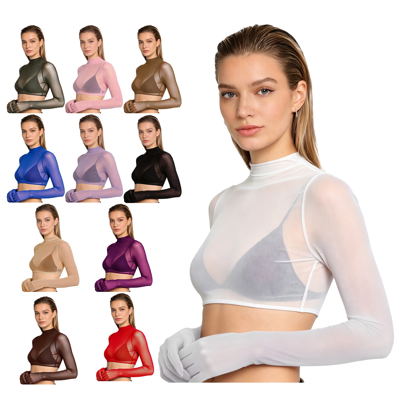 US Women’s Sexy See Through Mesh Sheer Tank Crop Top Clubwear Party Tee Lingerie