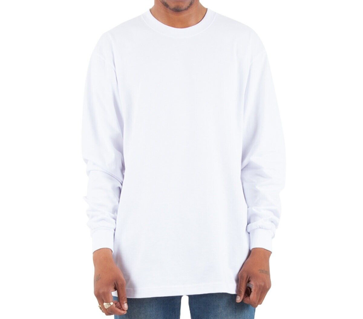 Shaka Wear Max Heavyweight Long-Sleeve T-Shirt Plain Crewneck Tee New S-5XL
