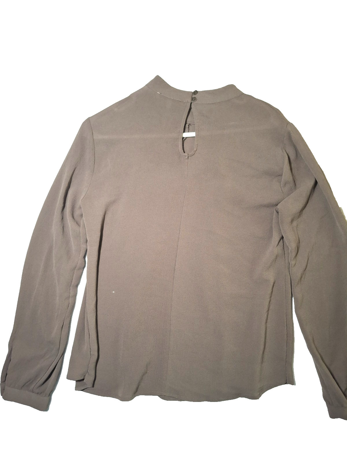 June & Hudson Taupe Boho Lace Insert Long Sleeve Blouse Size 1 (S) Cottage Chic