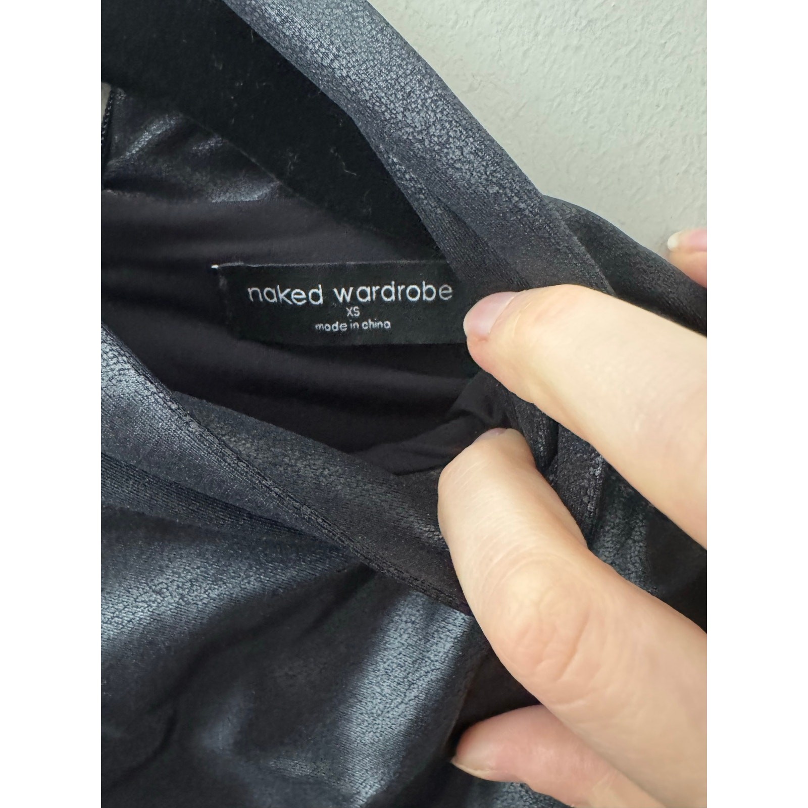 NWOT Naked Wardrobe The Drip Long Sleeve Bodysuit in Black SZ XS