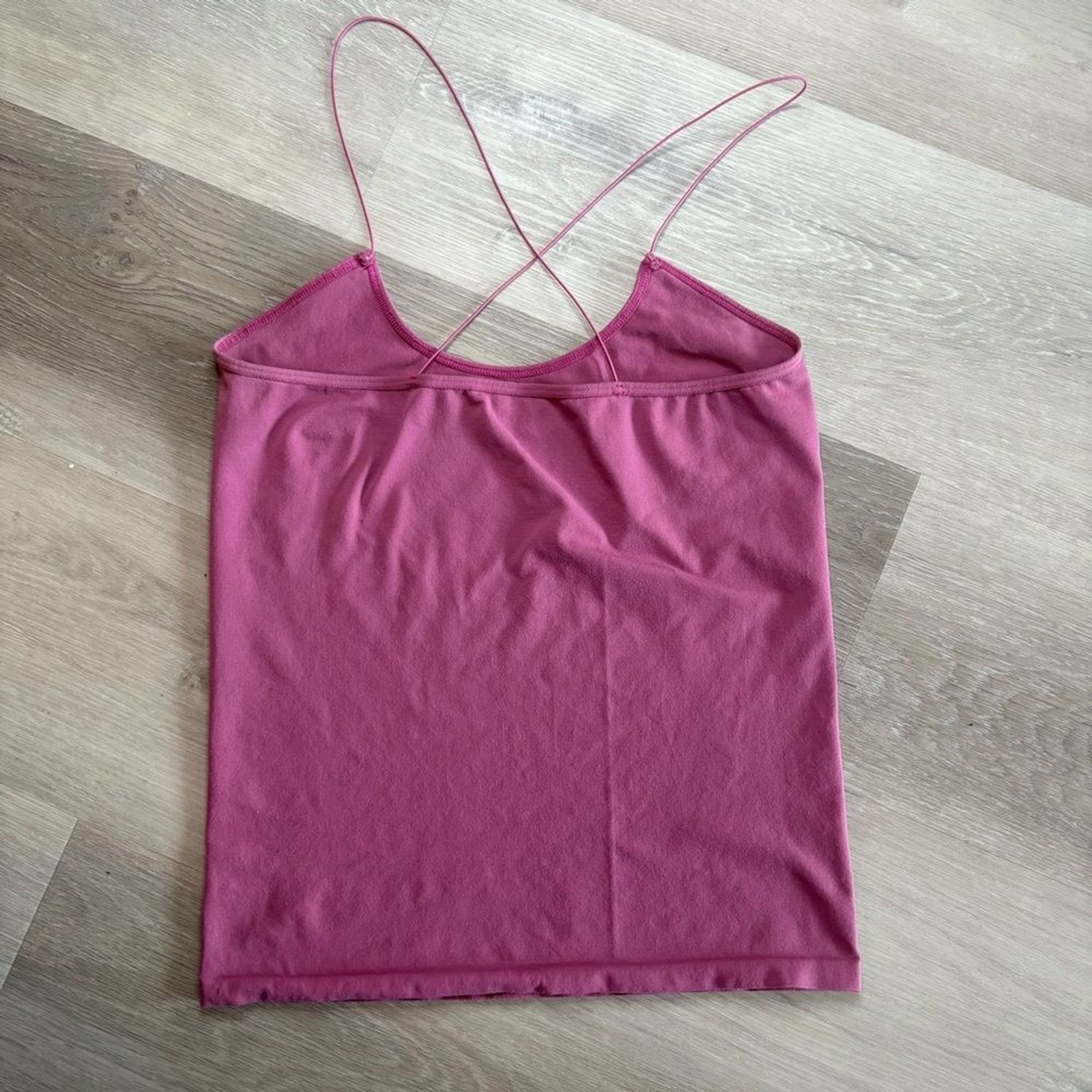 Free People Special Edition Longline Skinny Strap Brami Cross Back Pink Sz M/L