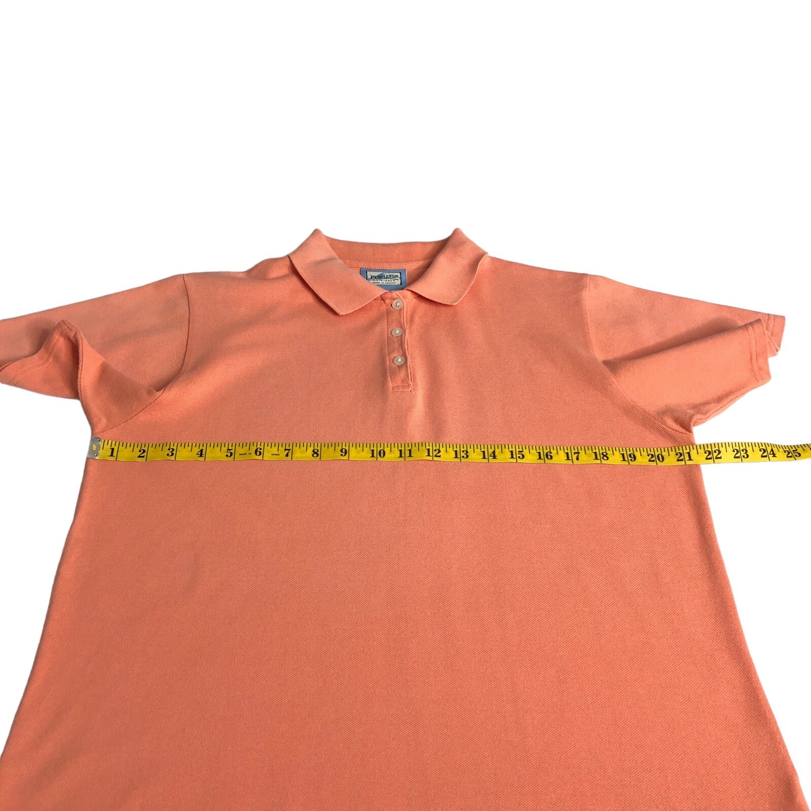 Vintage 90s Pendleton Polo Shirt Womens Large Orange Outdoor Preppy Academia USA