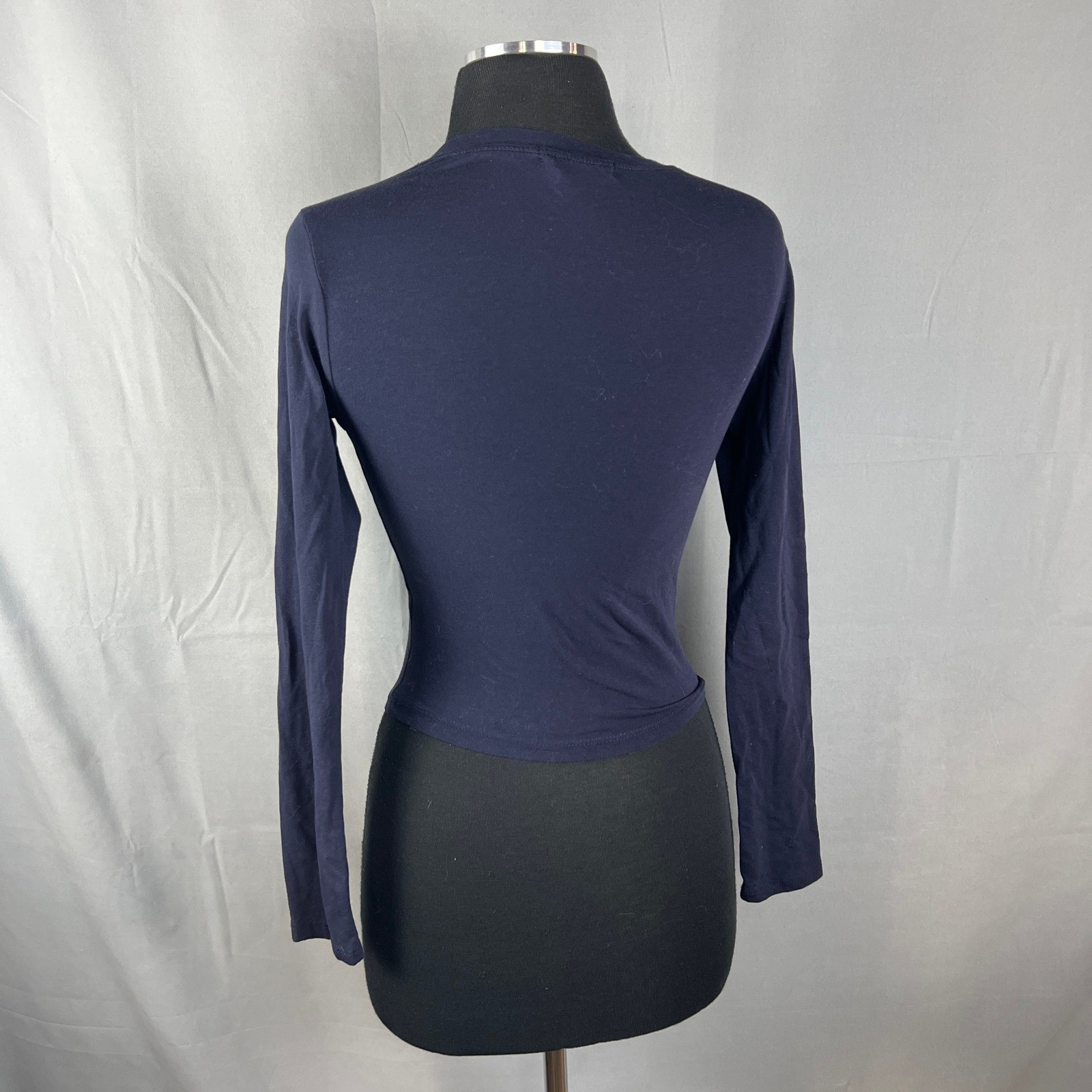 Active USA Cropped Top Womens Medium Navy Blue Cotton Stretch Athletic Training
