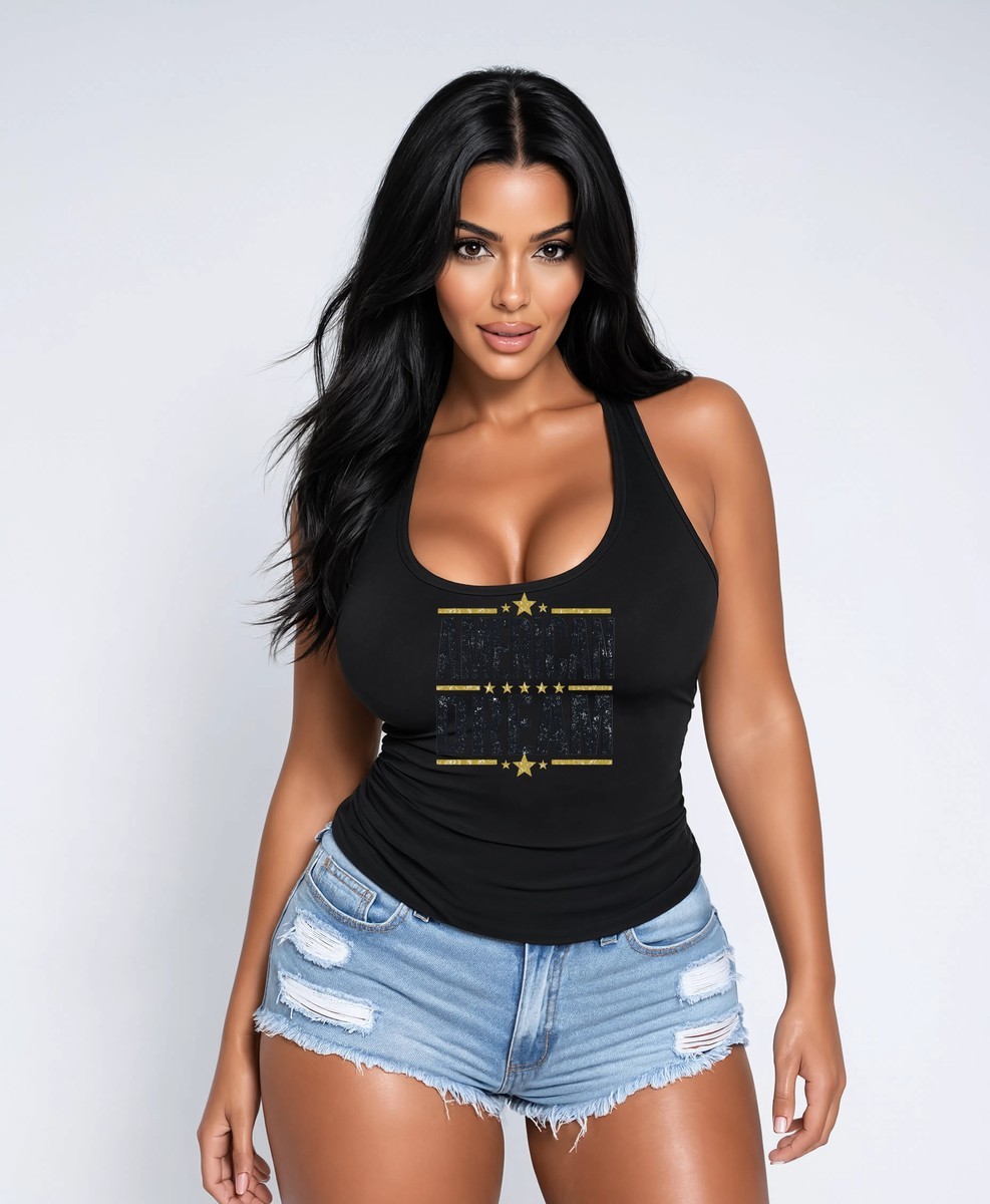 American Dream Racerback Tank Women USA Hustle Meme Made in USA