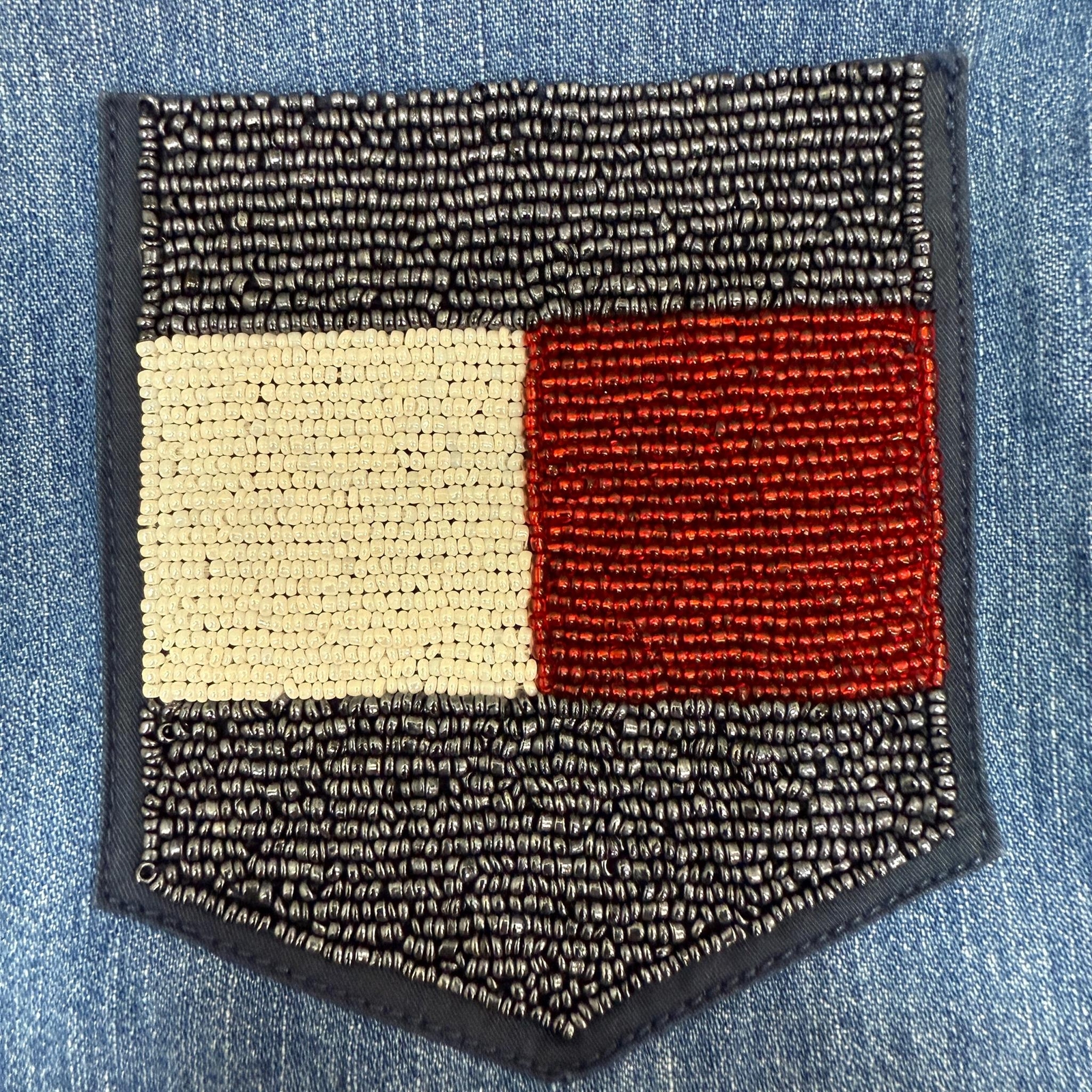 VTG Tommy Hilfiger Flag Pocket Denim Shirt Size Medium