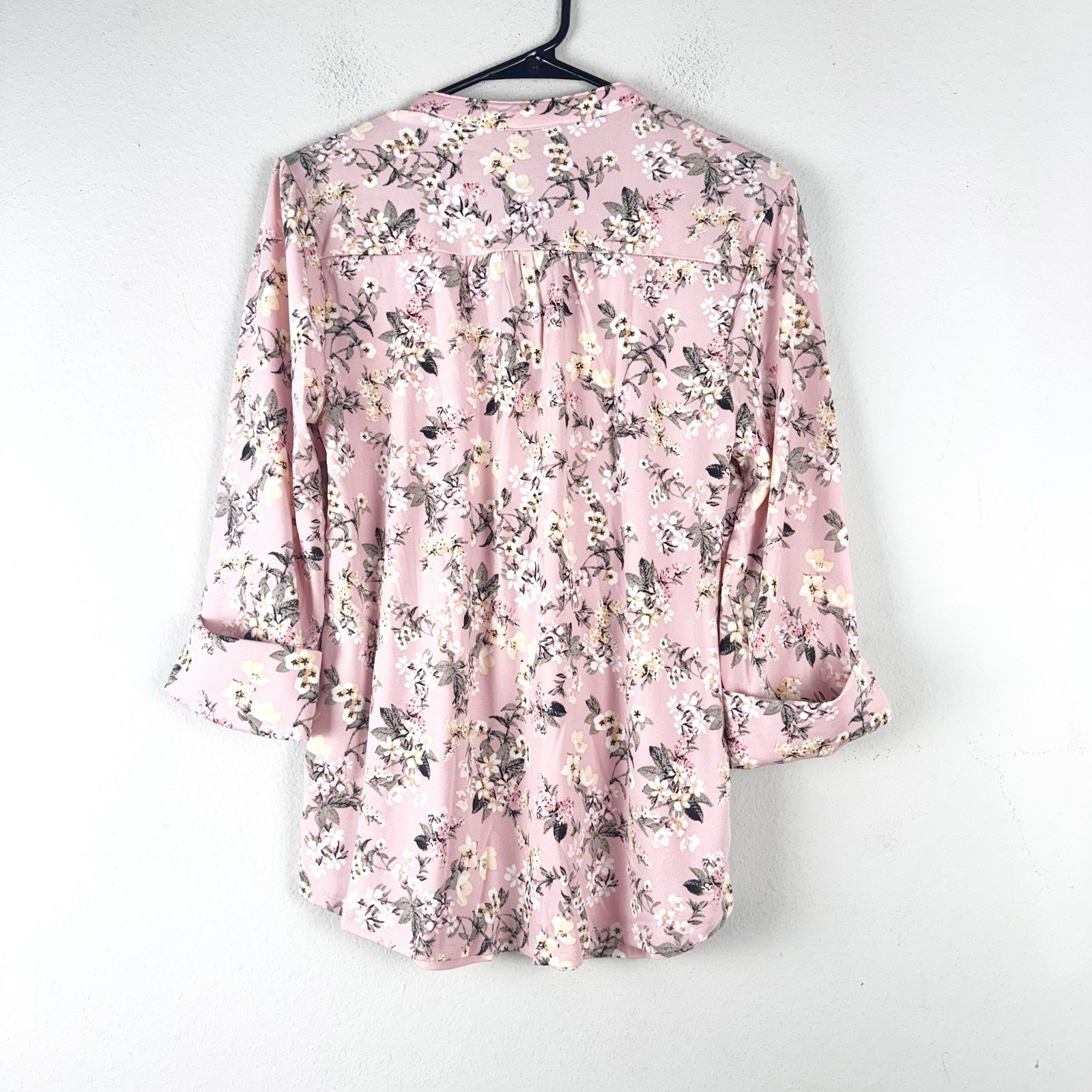 Cocomo Women’s Floral Pintuck Tunic Top Size S Pink