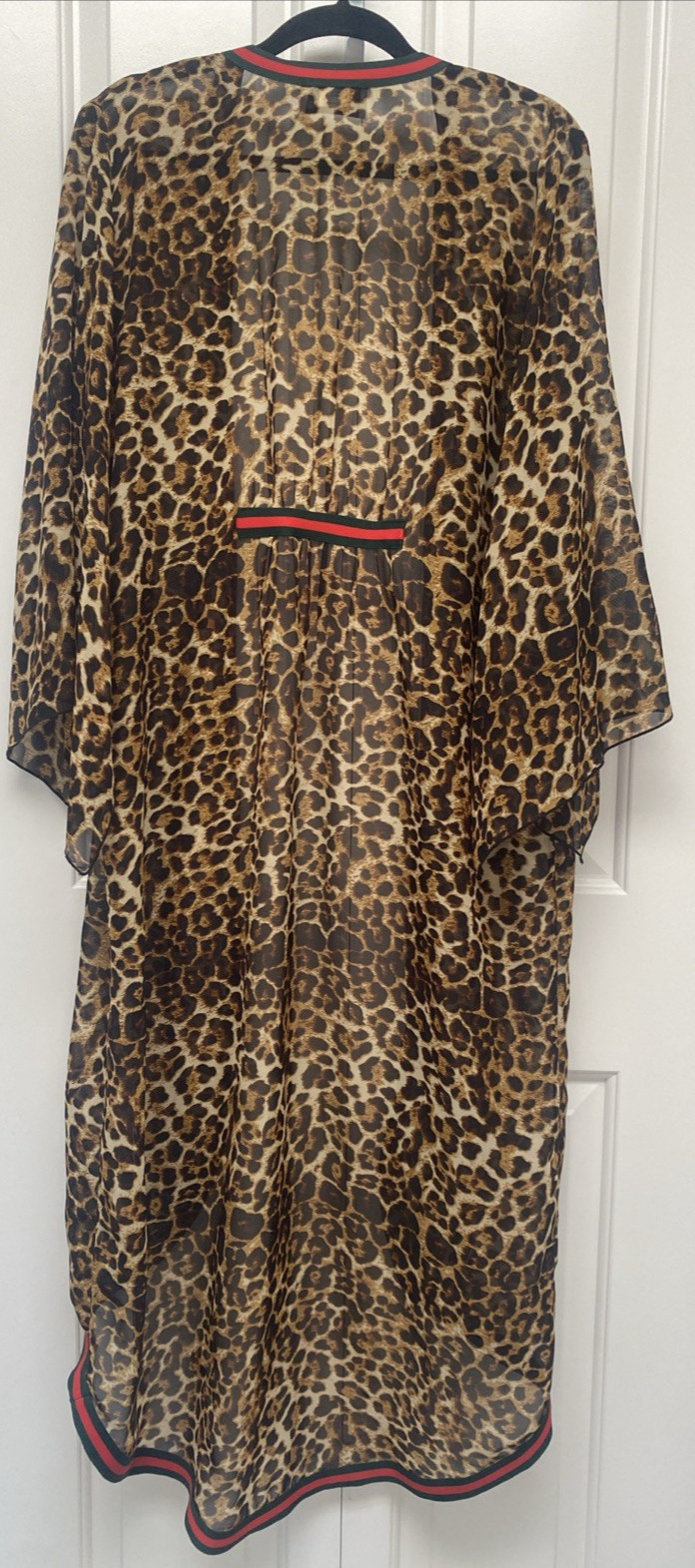Meet Me In Miami Designer Inspired Leopard Print Kimono Duster Swim One Size