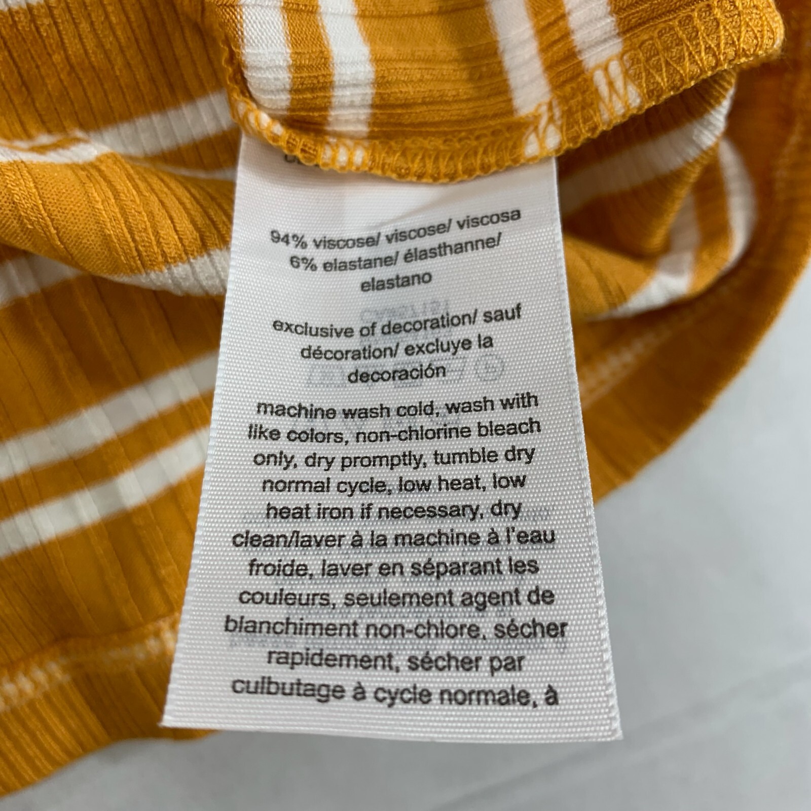 Tommy Jeans Cropped Top Womens Size Large Yellow White Striped Back Cutout New