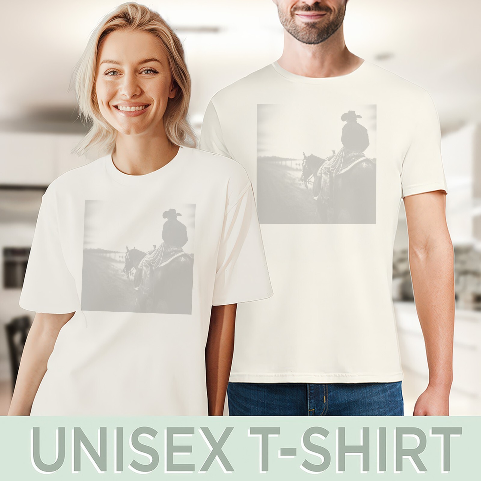 Western Rider Cowboy Horse Graphic Tee Equestrian Shirt