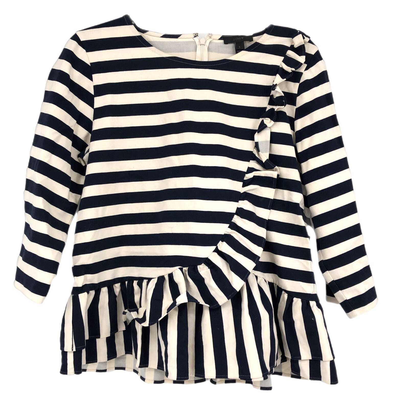 J. Crew Blue and Cream Striped Tunic Sweater | Ideal for Any Occasion