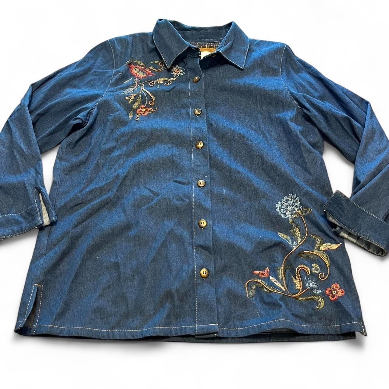 0114 Vintage Koret city blues Denim Button Down Top