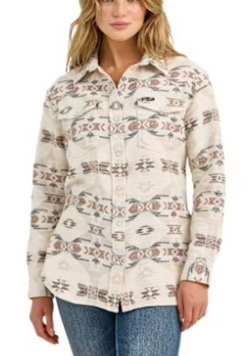 Wrangler Retro Flannel Size Large Western Women’s Snap Button Up NWT