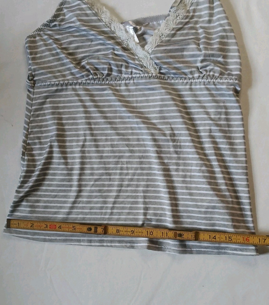 Marilyn Monroe Camisole Black White Striped Spaghetti Strap Lace Bow Size Large
