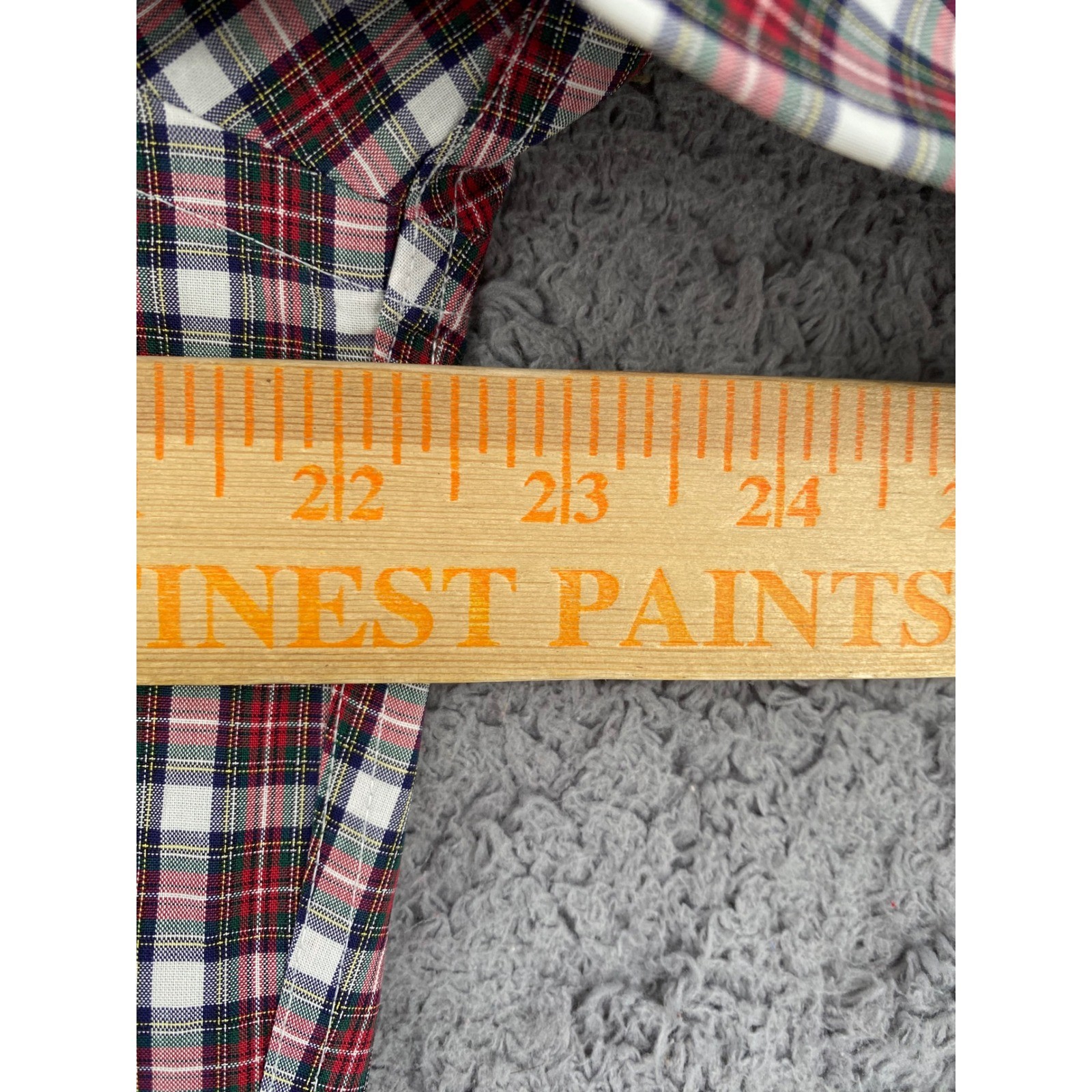 Lauren Ralph Lauren Button Down Shirt 14.5 32/33 Red Plaid Non-Iron Cotton Top