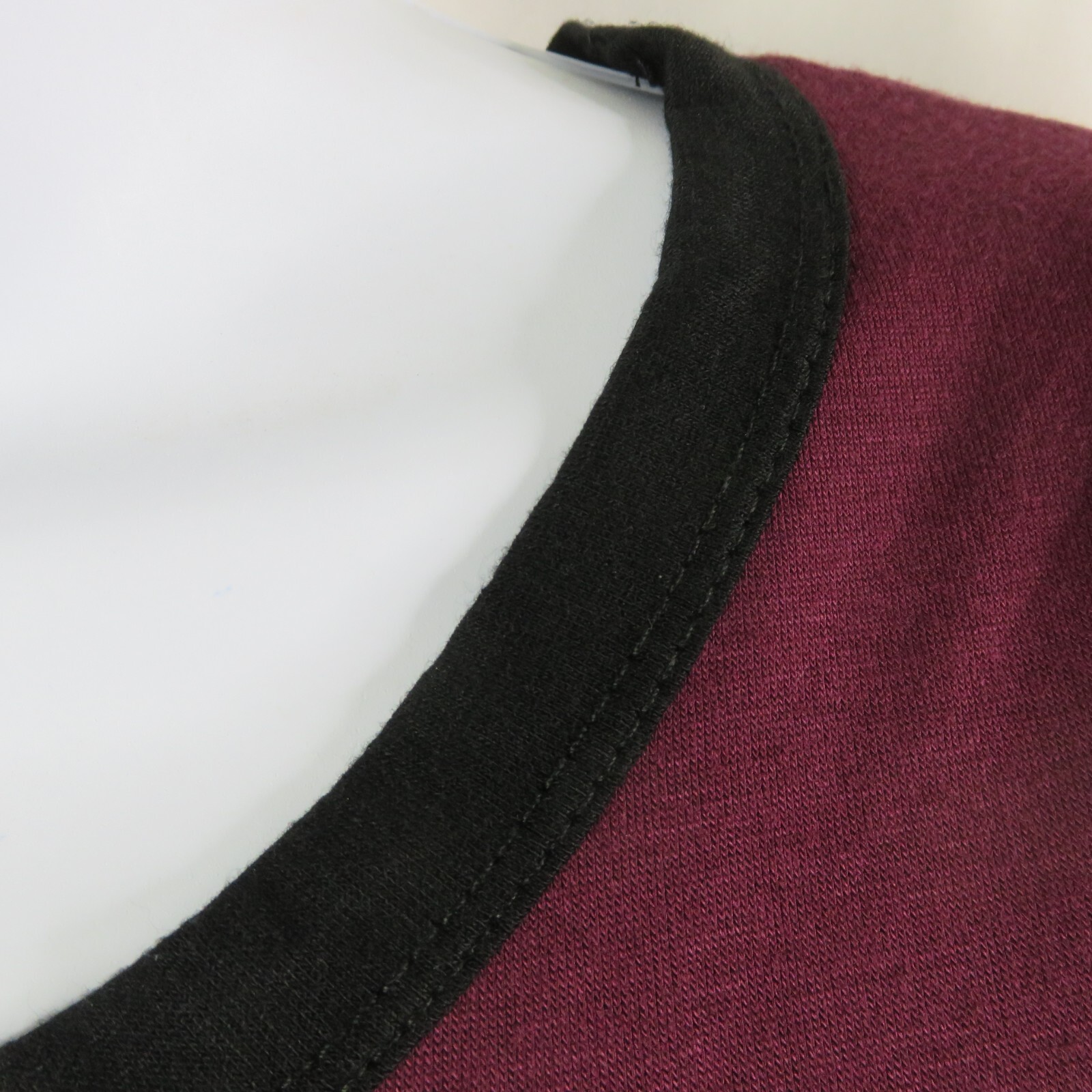 French Pastry Panda T-Shirt Size XL Embroidered Burgundy Ringer Tee Shirt SS