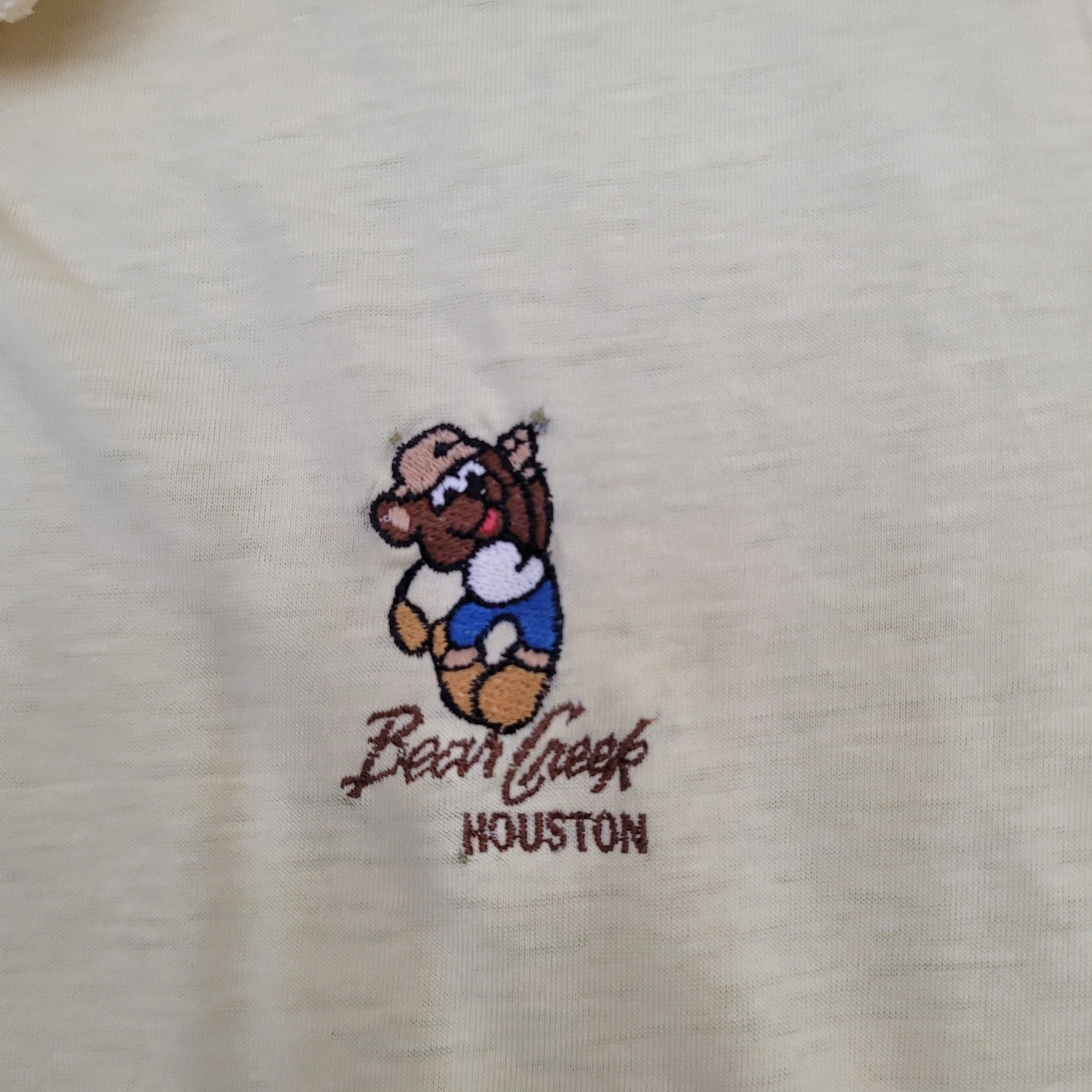 Vintage 80s MOD Preppy Polo Shirt Womens XS/S 17×26 Bear Creeks