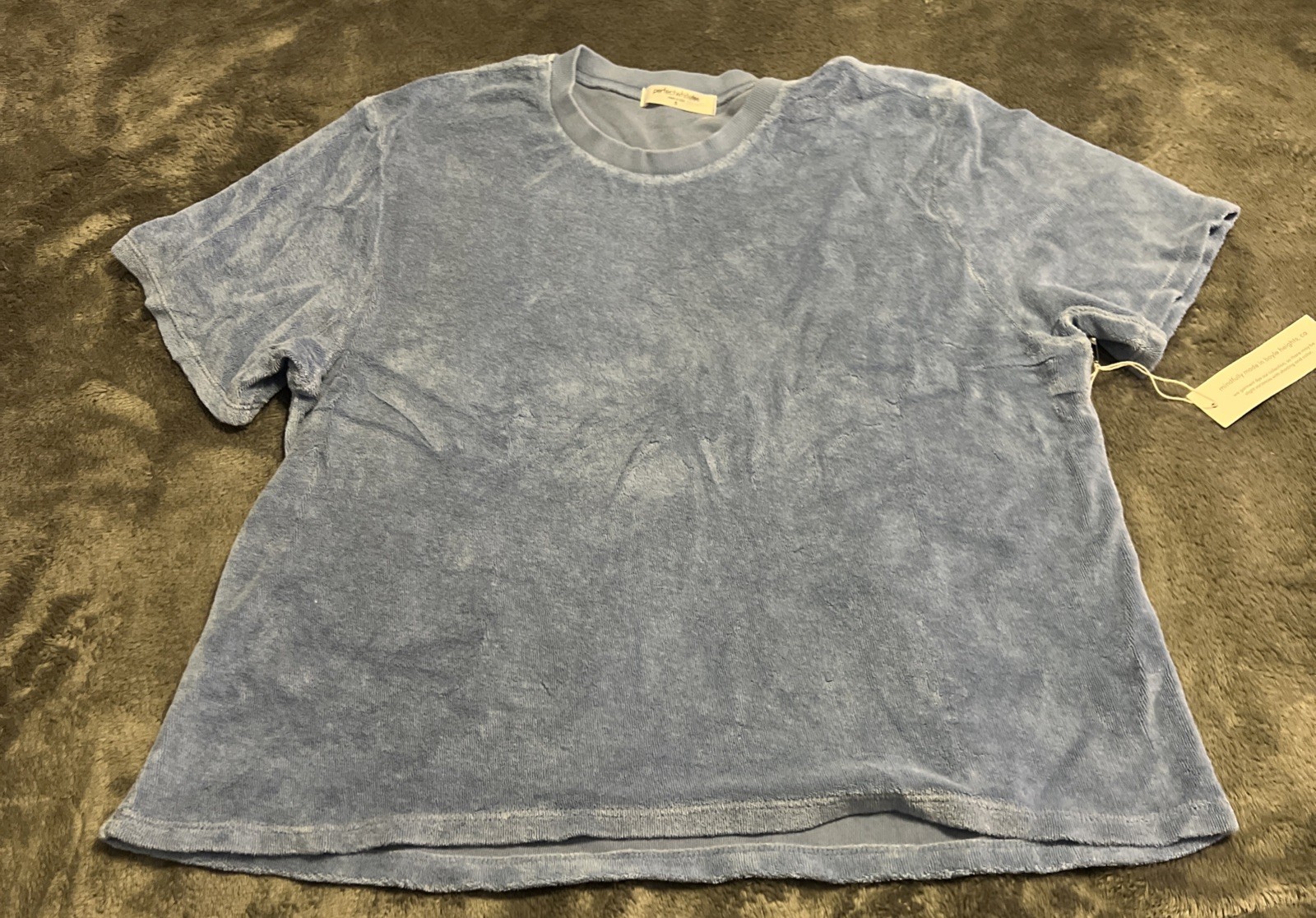 SMALL PERFECT WHITE TEE 100%Cotton Terry Cloth Donna T96Short Sleeve Crew