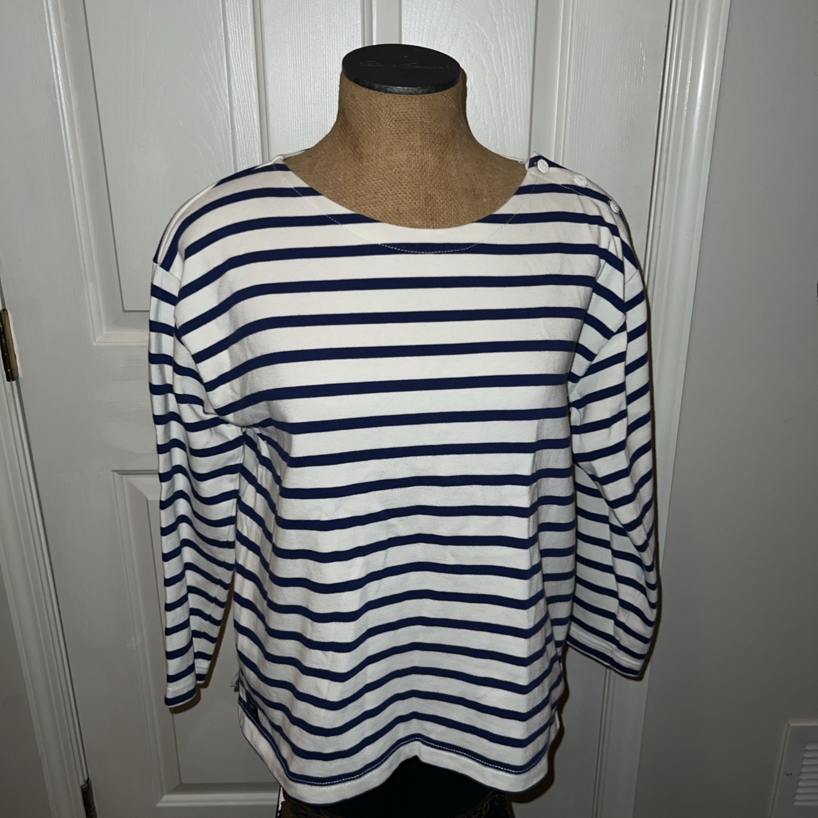 Vintage Polo Sport RL-67 Striped Sailor Shirt Nautical Breton Stripe Cotton Lg
