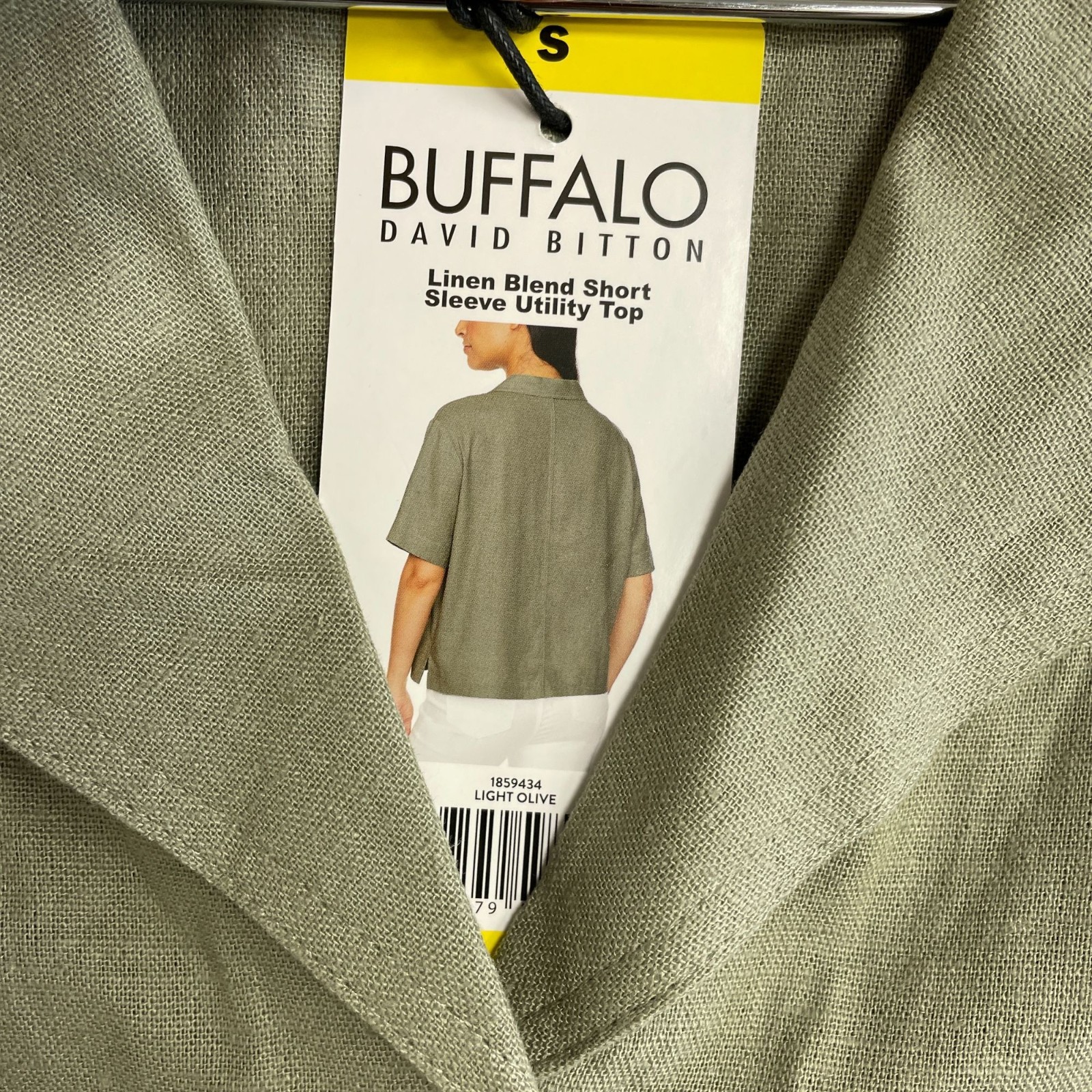 Buffalo Women’s S David Bitton Linen Blend Short Sleeve Utility Button up N1144