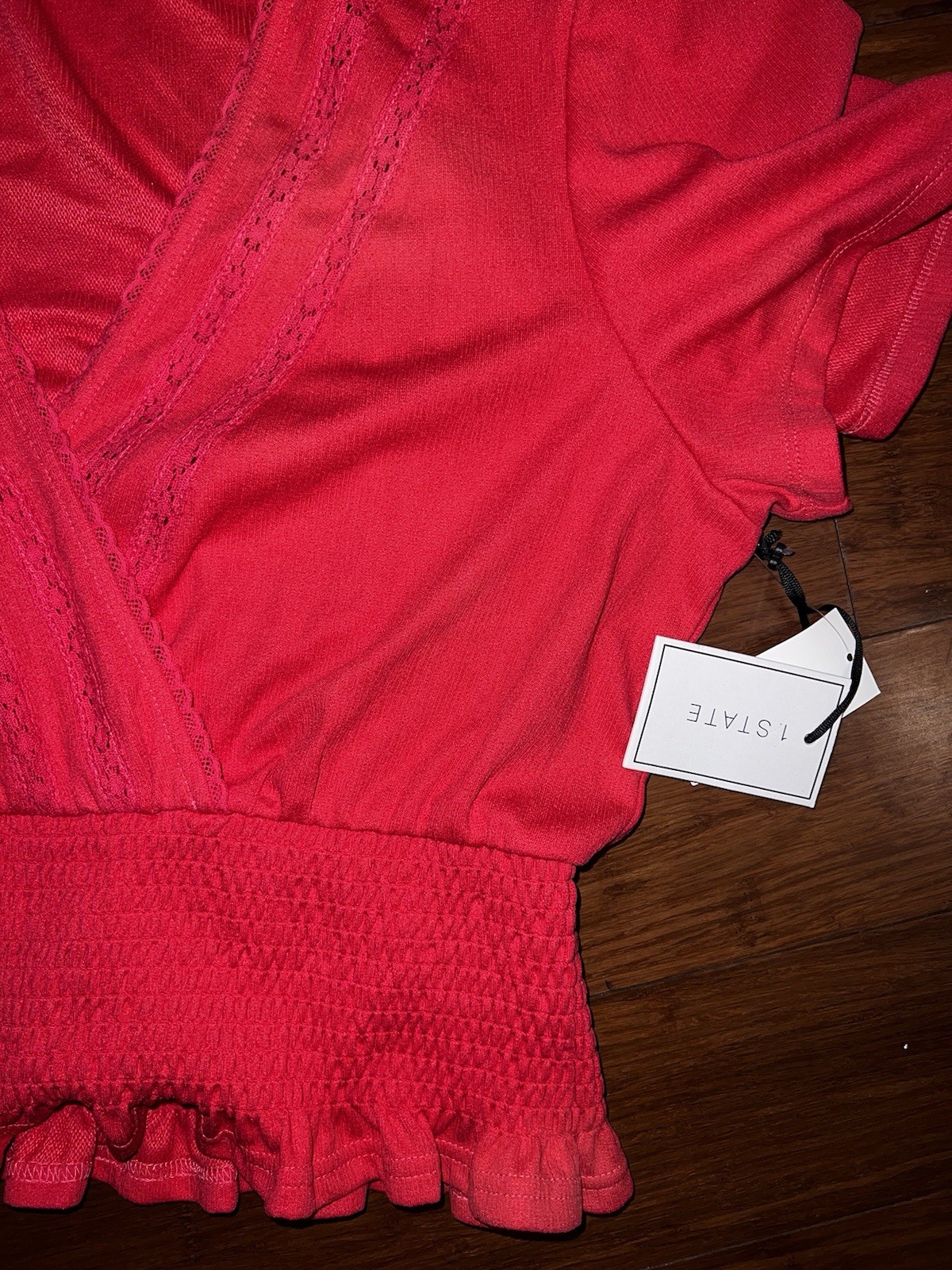 NWT Women’s 1. STATE Pink Lace Blouse XL $69 MSRP CUTE FREE SHIP
