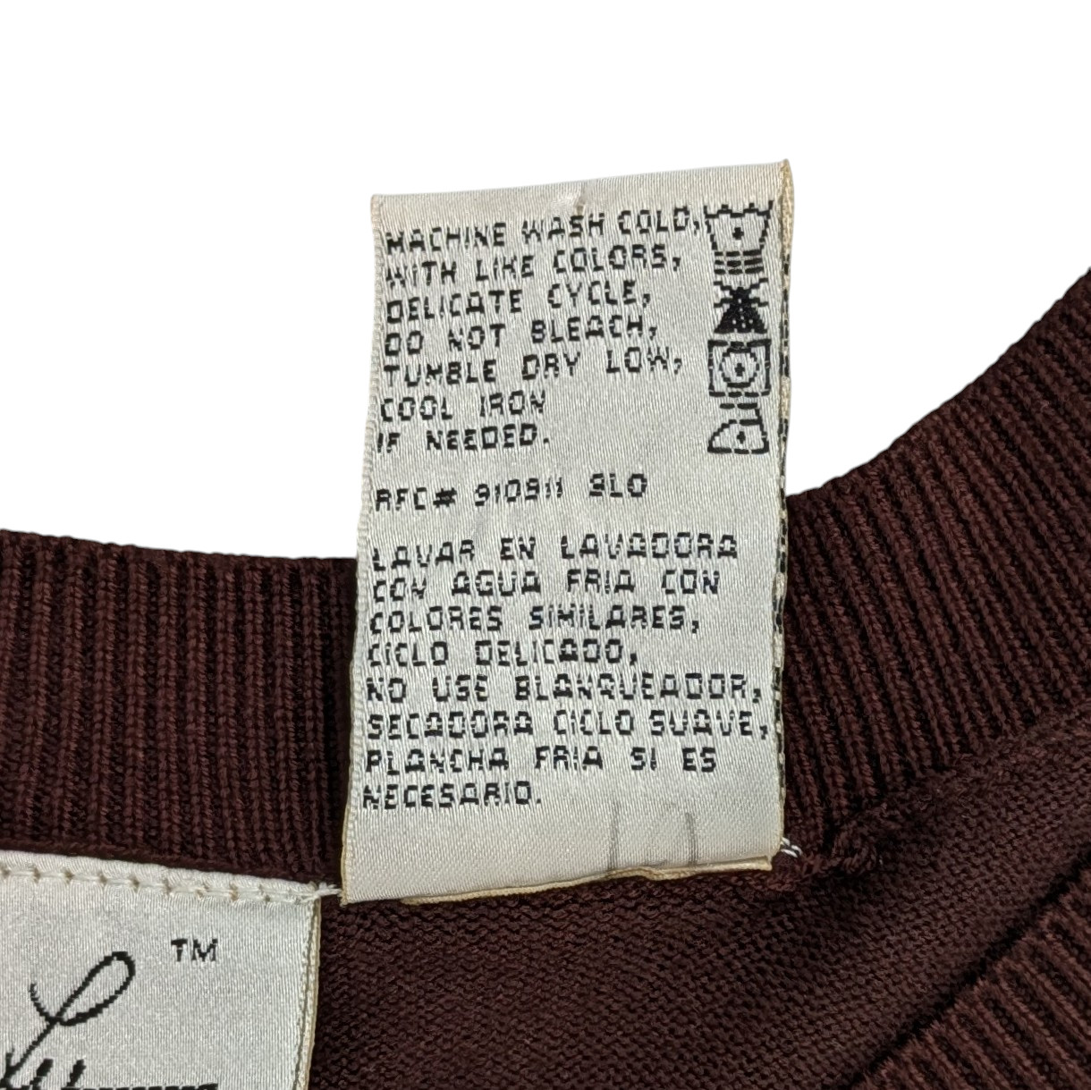 VTG Womens Brown Scoop Neck Knit Top Large 3/4 Sleeve 90s Preppy Minimalist NWT