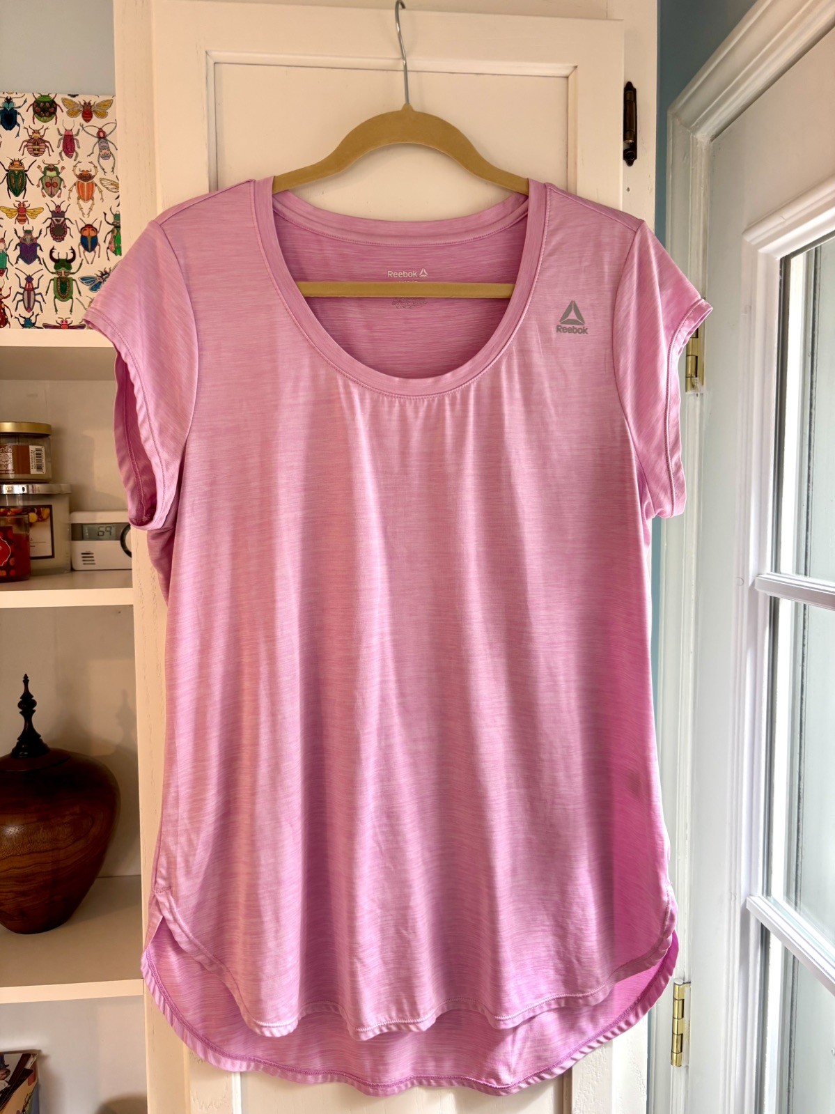 Reebok Women’s Pink/Fuchsia Active T-Shirt Graphic Tee Top Size Large