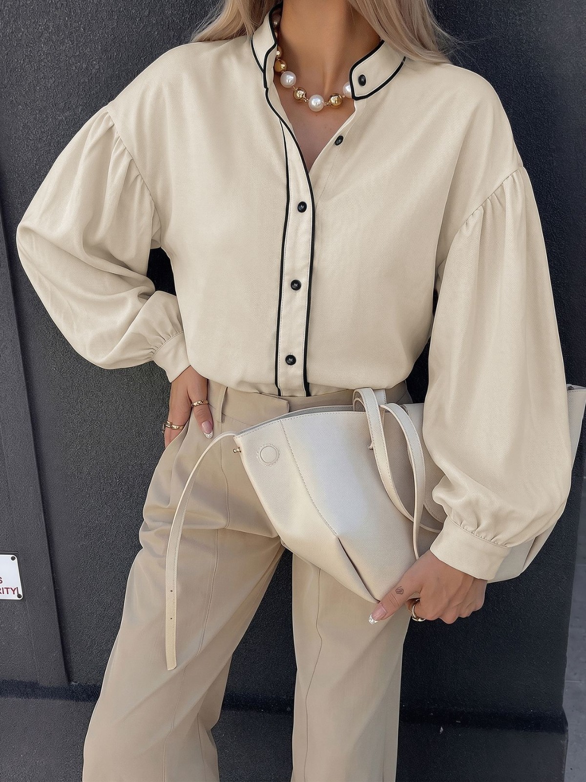 Women’s Contrast Trim Long Sleeve Shirt
