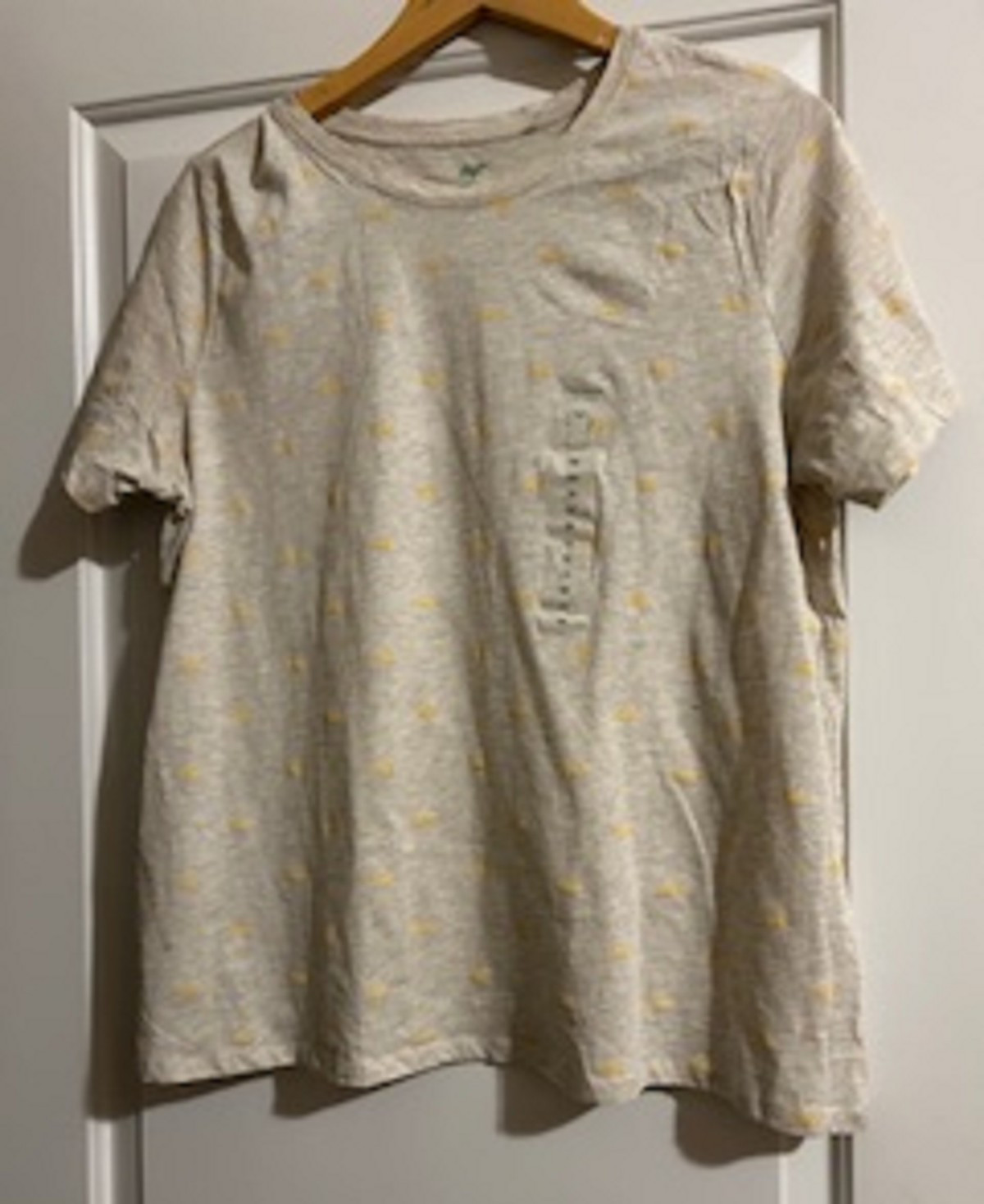 Women’s T-Shirt Gray with Yellow Half Sunshine Designs Size 1X Round Neck New