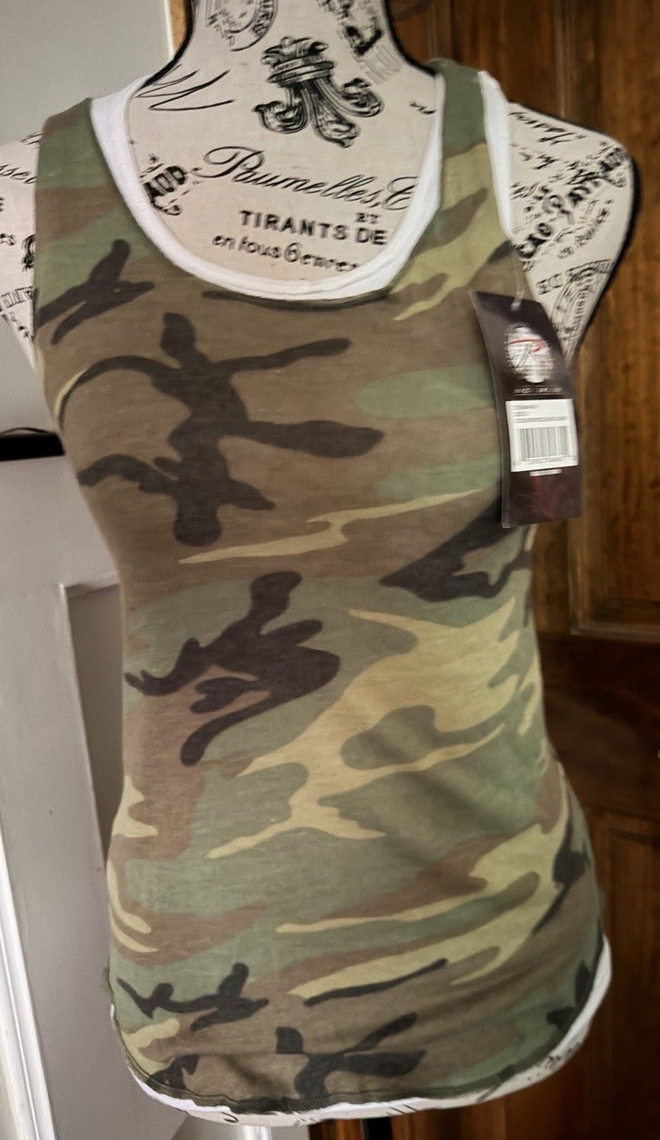 Rothco Combat Tested Woman’s Woodland Camo Ribbed Tank Top Sz S NWT