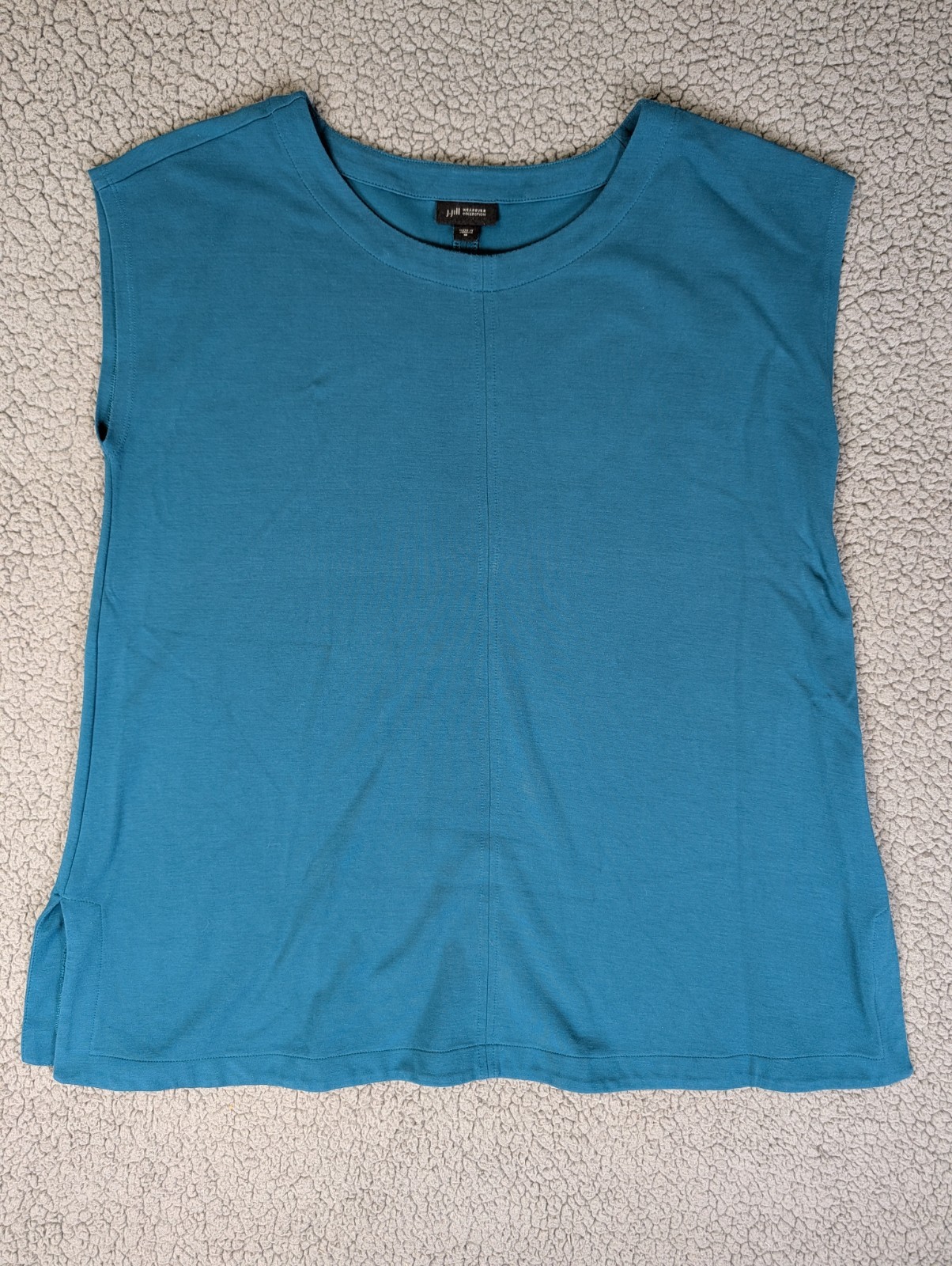 J Jill Wearever Ponte Tunic Top Sleeveless Heavy Layering Relaxed Fit Sz M Green