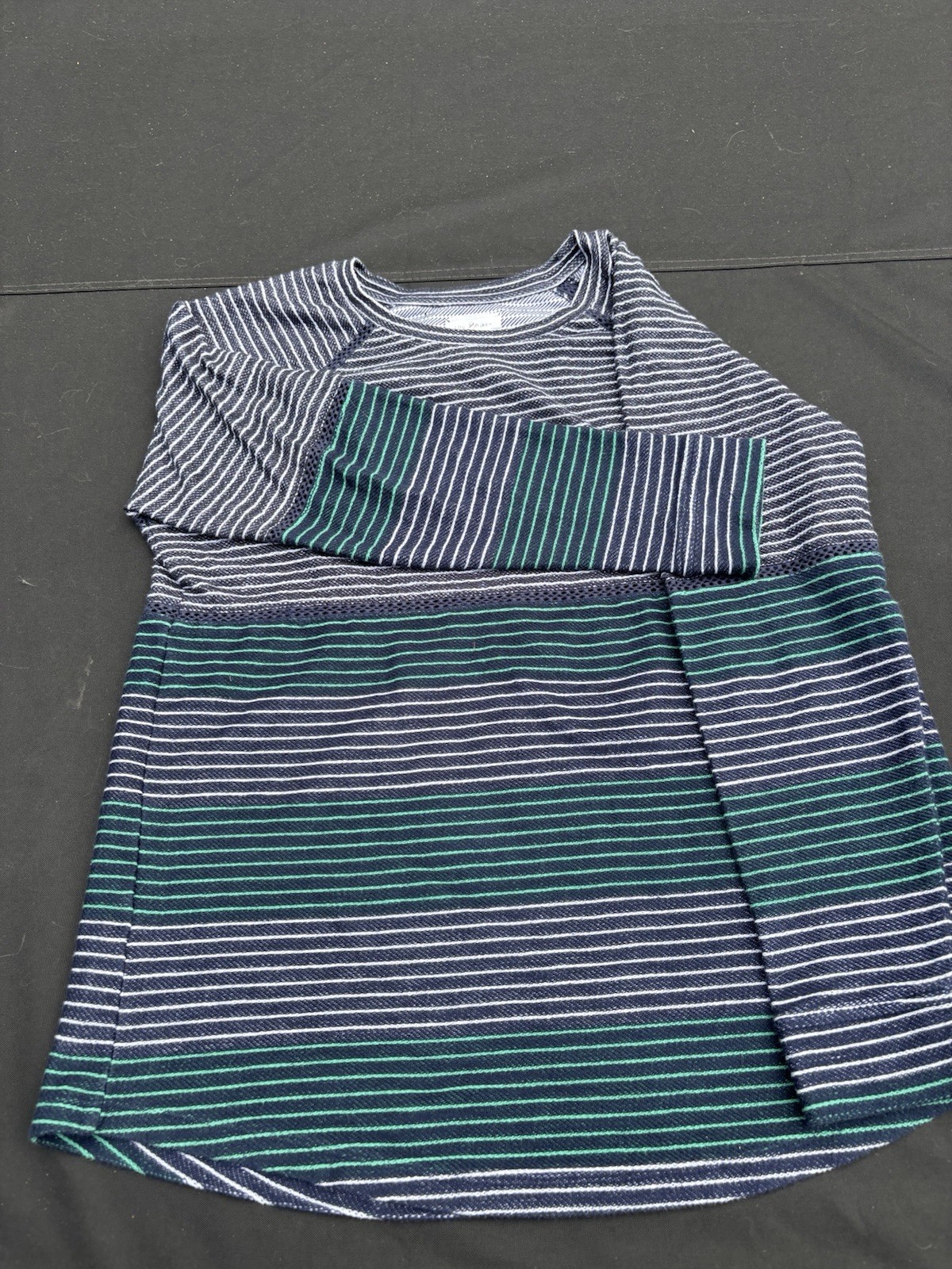 Lou & Grey Mens Large Striped Colorblock French Terry Pullover crewneck