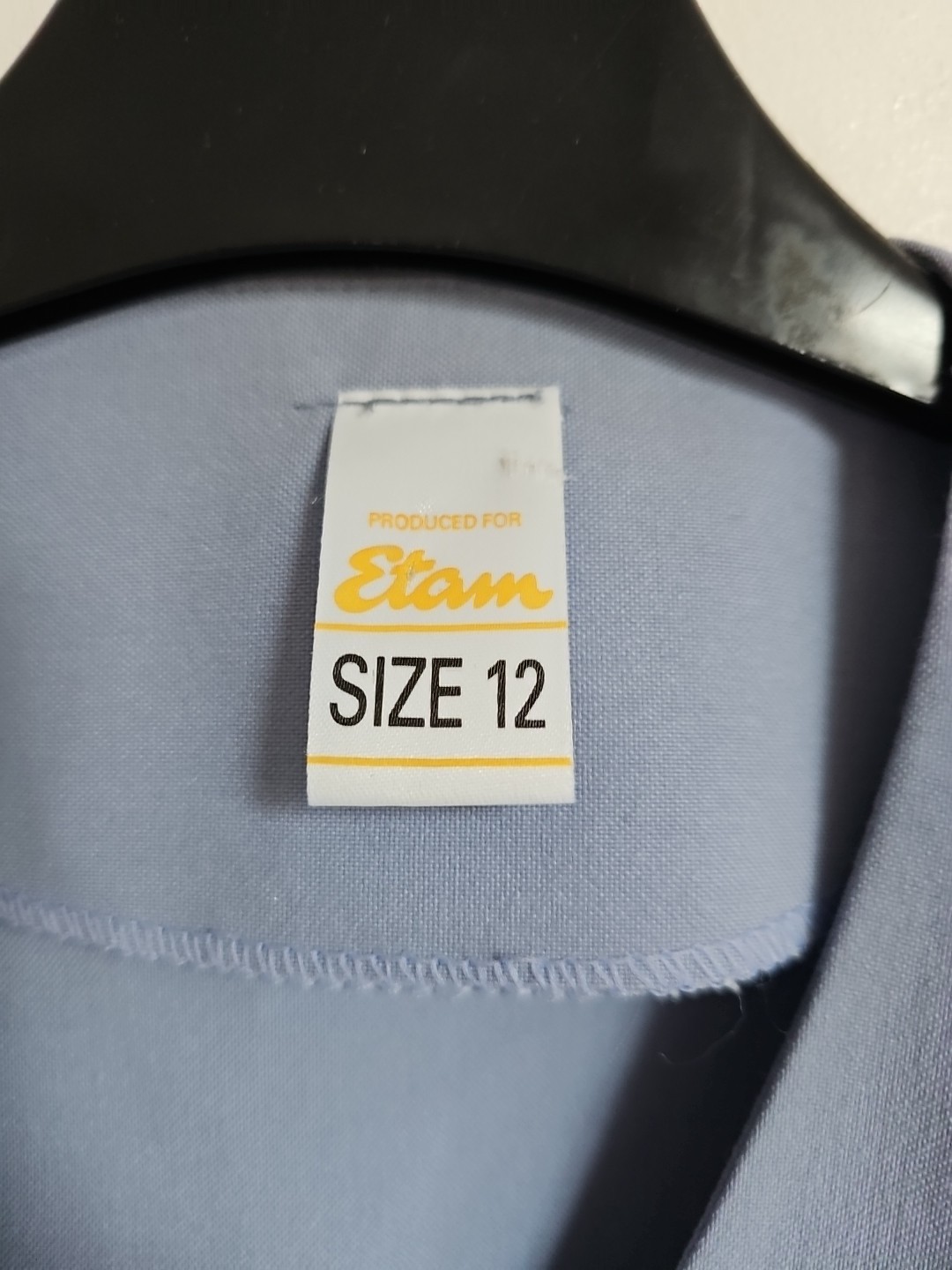 Vintage 90s Etam Blouse Duck Egg Blue Structured Size 12 Retro