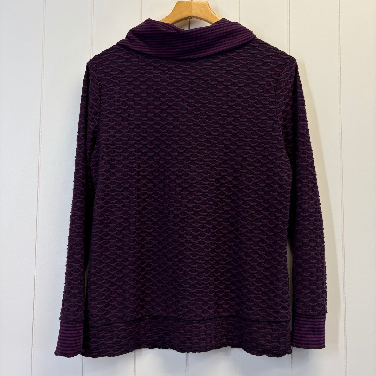 Apropos Boho Textured Cowl Neck Tunic Top Women Medium Lagenlook Scandi Comfy
