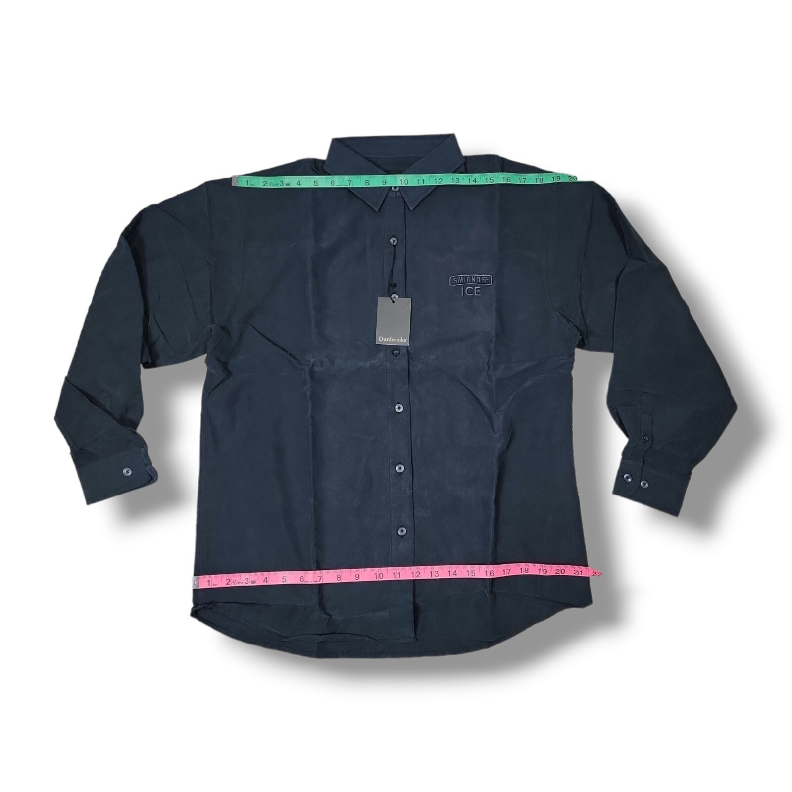 SMIRNOFF ICE Embroidered Logo Dunbrooke Button Long Sleeve Black Shirt Women’s M