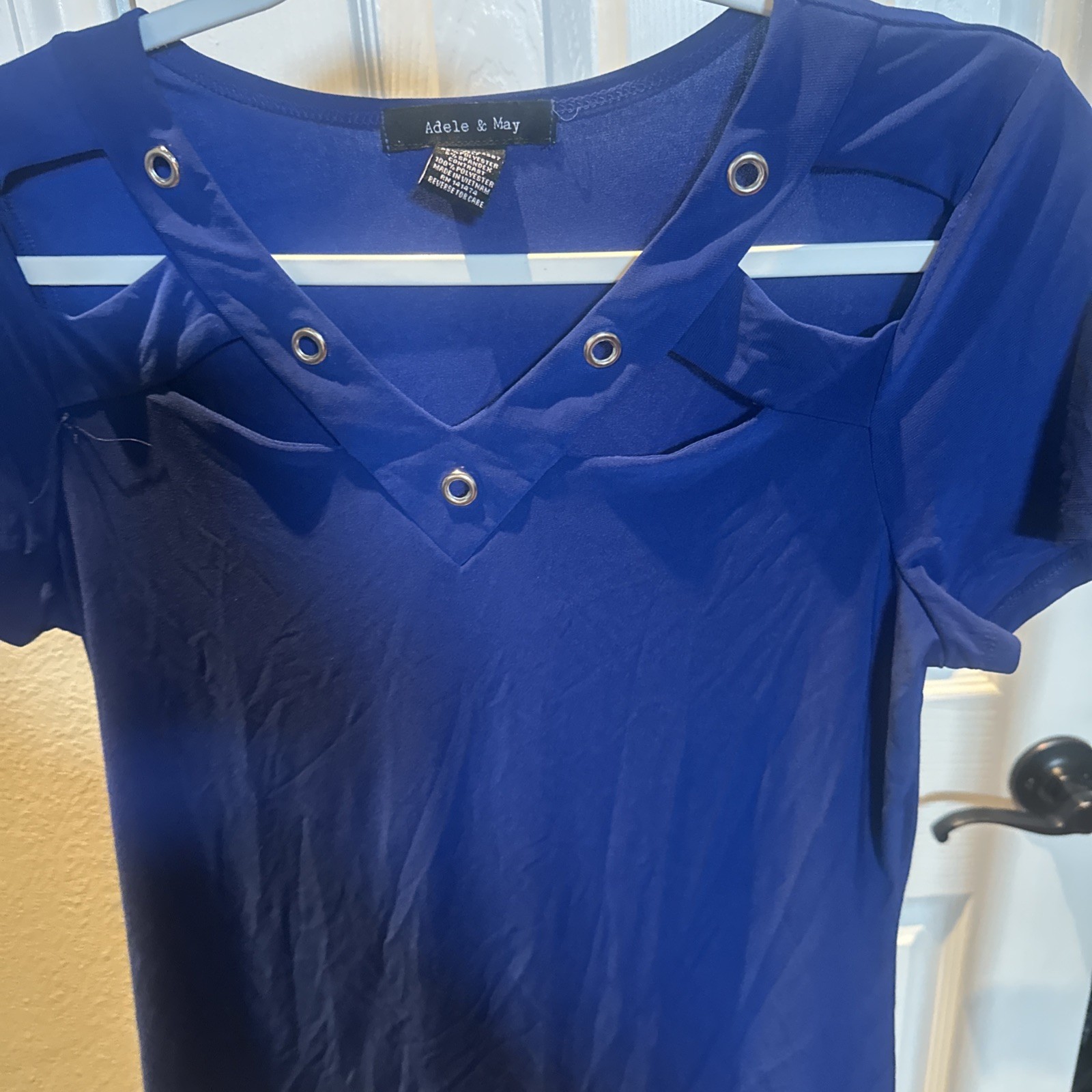 Women’s Royal Blue Dress House Short Sleeve Fitted Name Brand Adele & May Medium