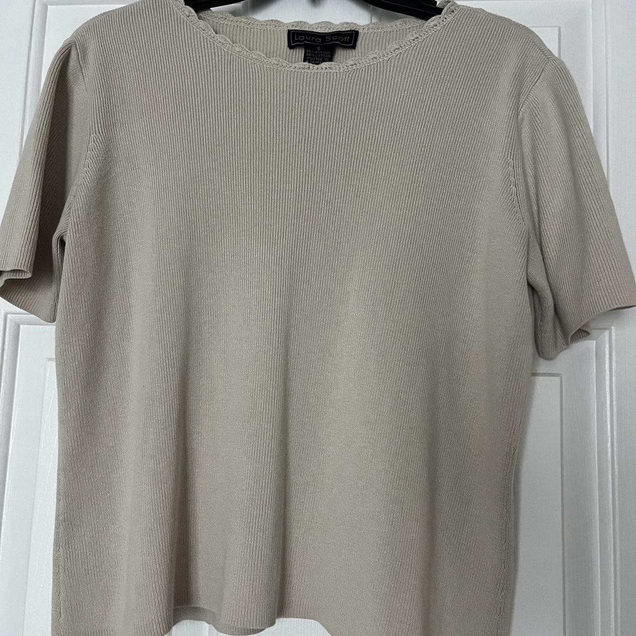 Laura Scott Women’s Cream and Tan Shirt