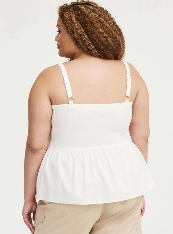 Torrid Cotton Button Front Cami Whisper White Size 0XL NWOT