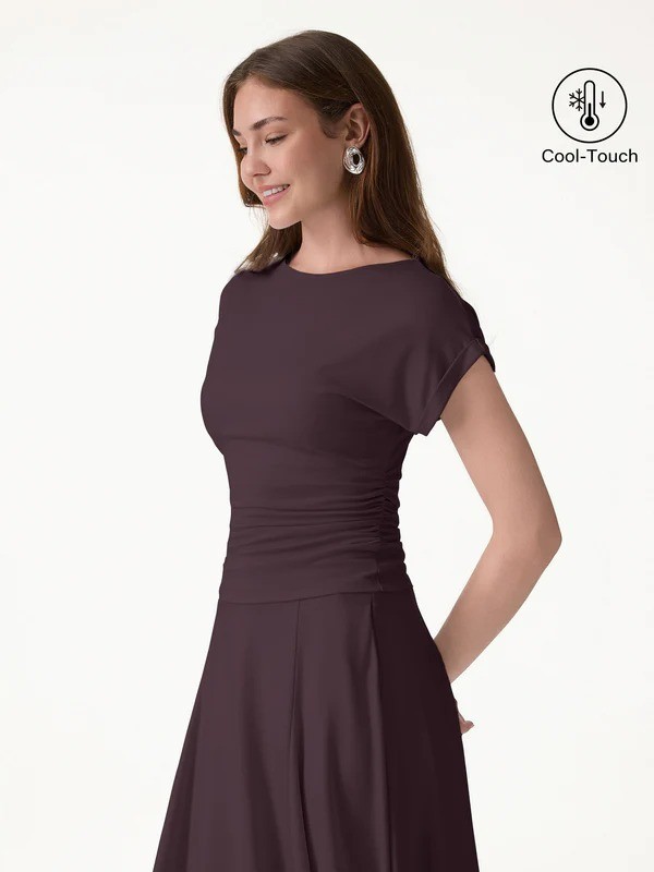 OGL CoolTouch Round Neck Ruched Tee Multicolor – New – Free SHIPPING!!!