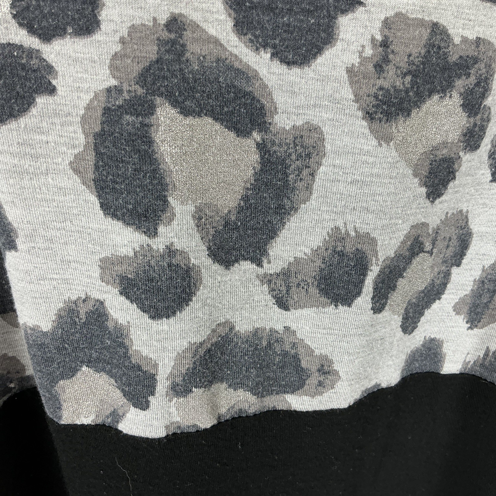 Yours Top Size 20 Grey & Black Animal Print Tunic Round Neck Short Sleeves