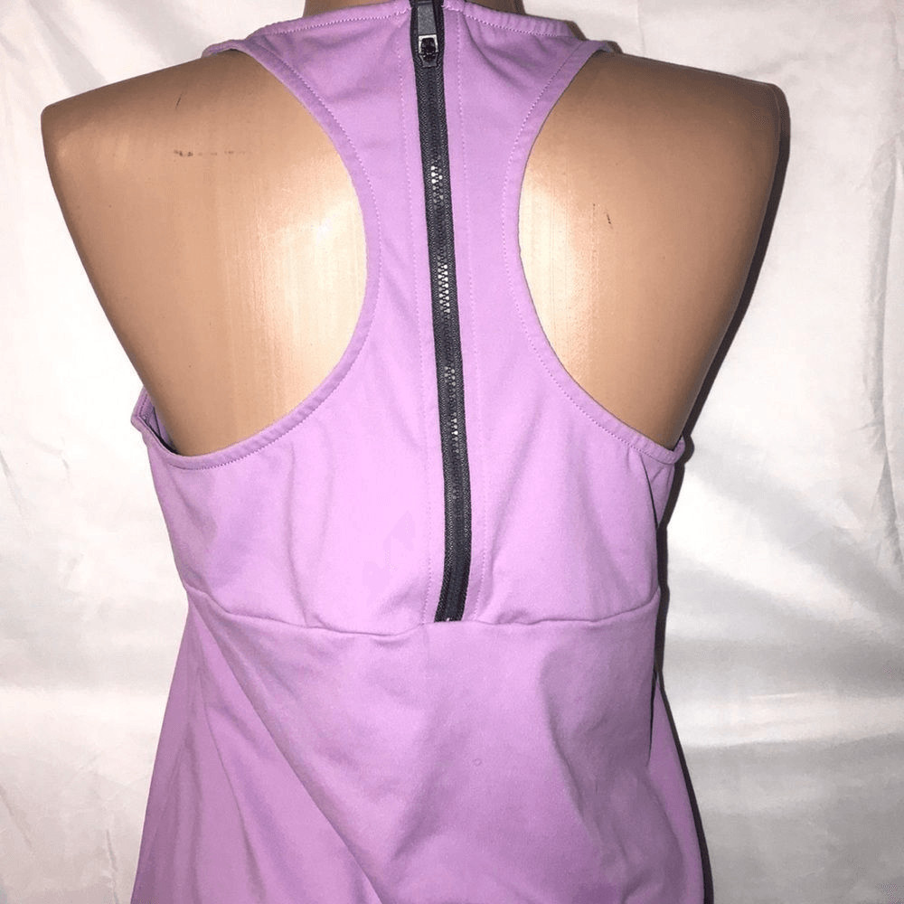 Fabletics Women’s Purple Racerback Stretch Zip Back Tank Top Size Small